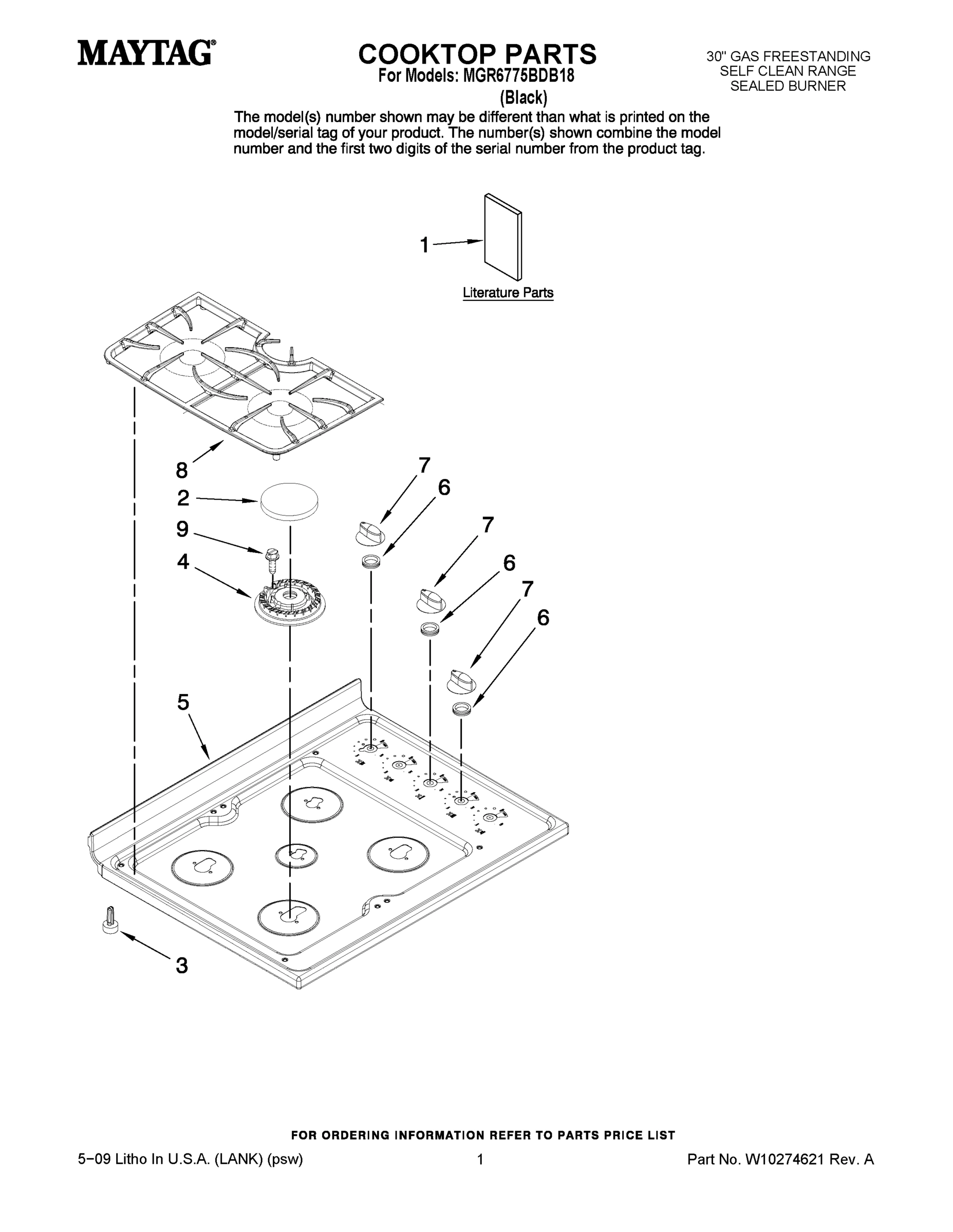 01 - COOKTOP PARTS