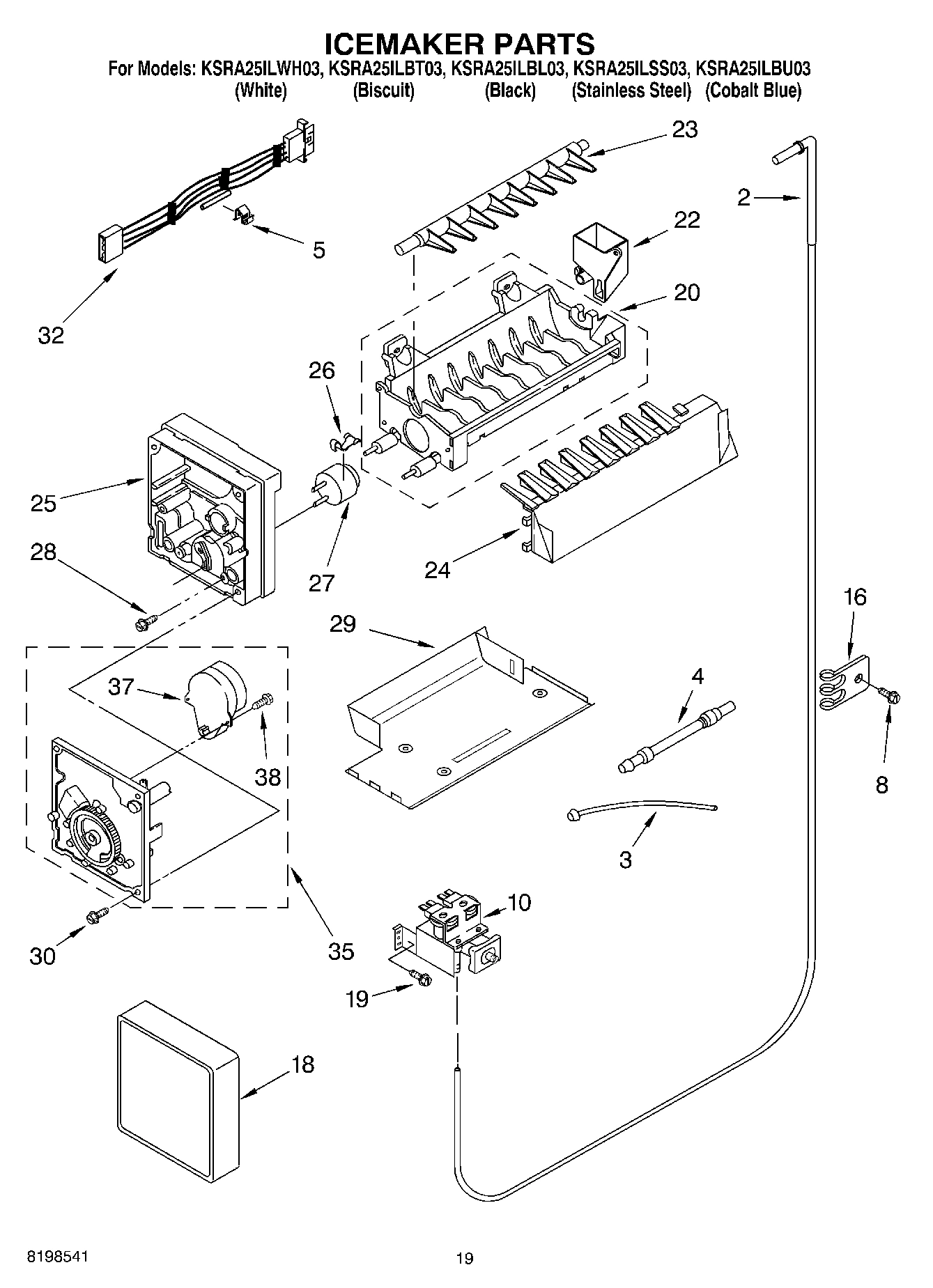12 - ICEMAKER PARTS, PARTS NOT ILLUSTRATED