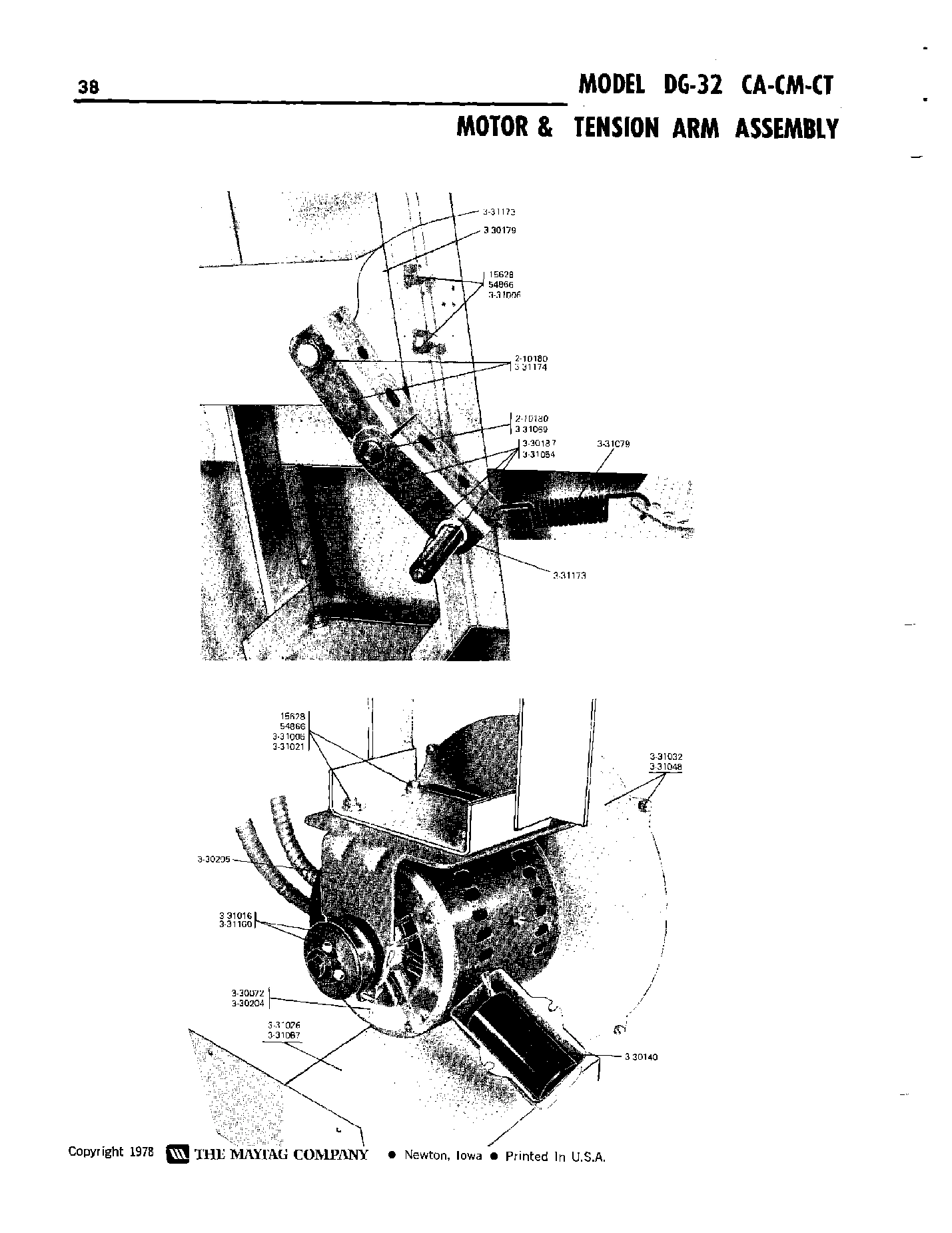 15 - MOTOR & TENSION ARM ASSEMBLY