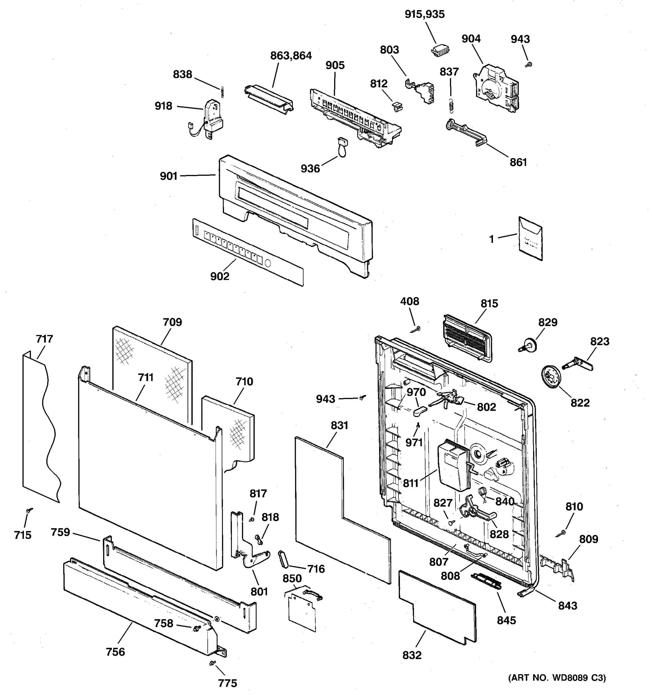 ESCUTCHEON & DOOR ASSEMBLY