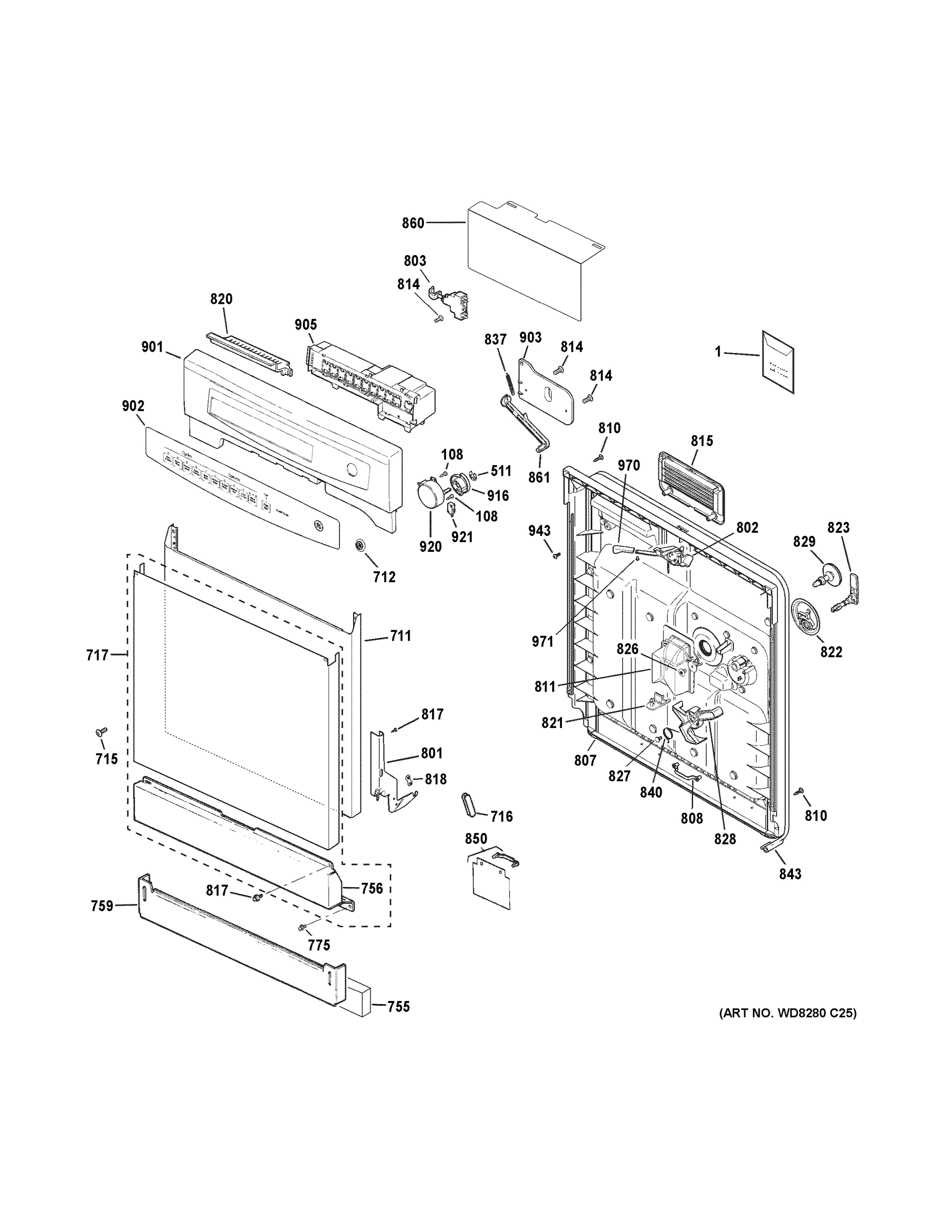 ESCUTCHEON & DOOR ASSEMBLY