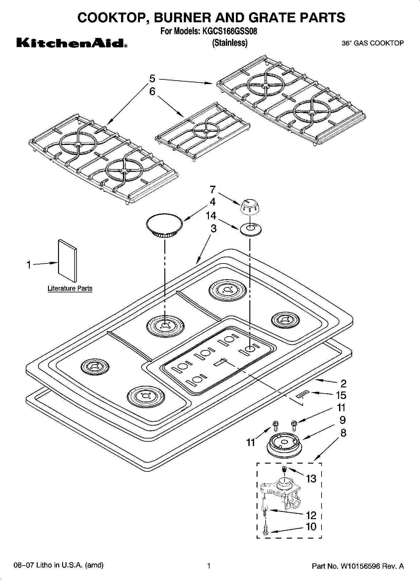 01 - COOKTOP, BURNER AND GRATE PARTS