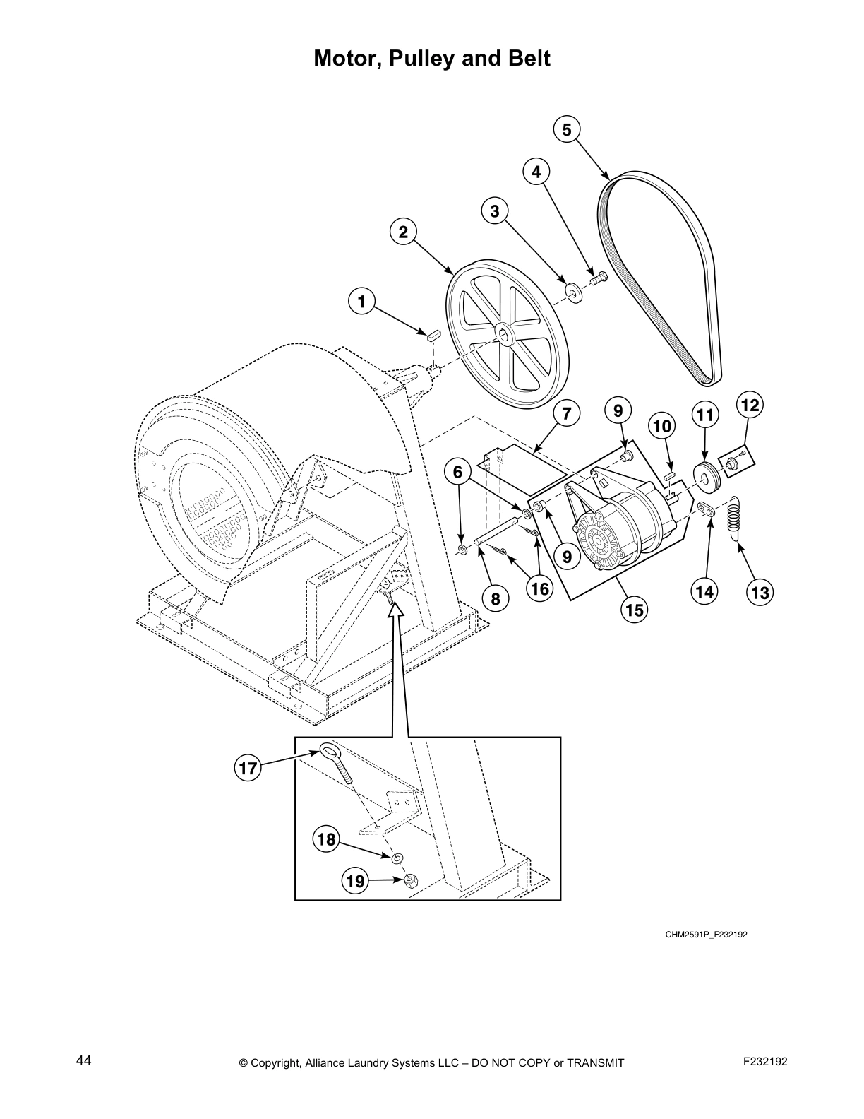 Motor, Pulley and Belt