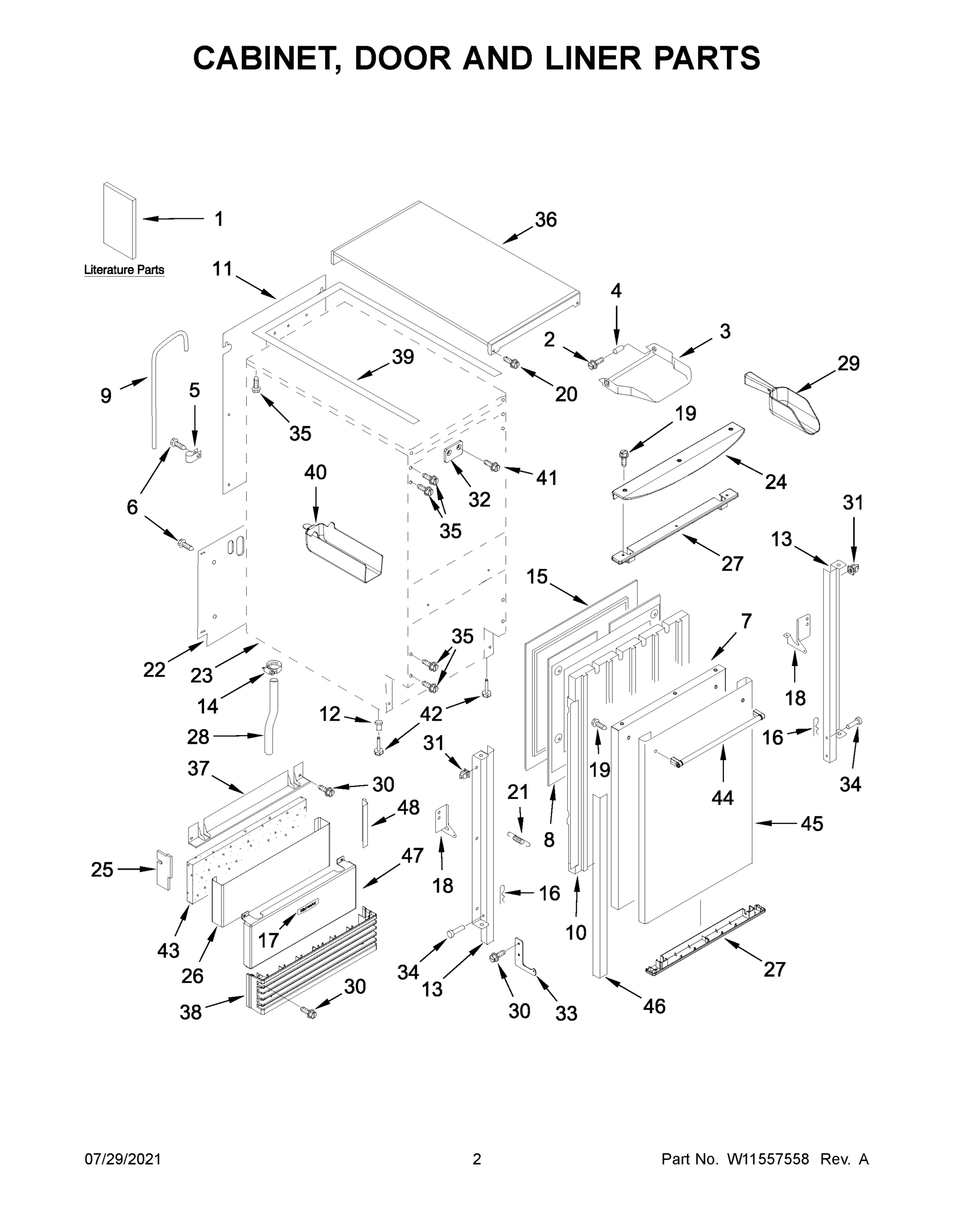02 - CABINET, DOOR AND LINER PARTS