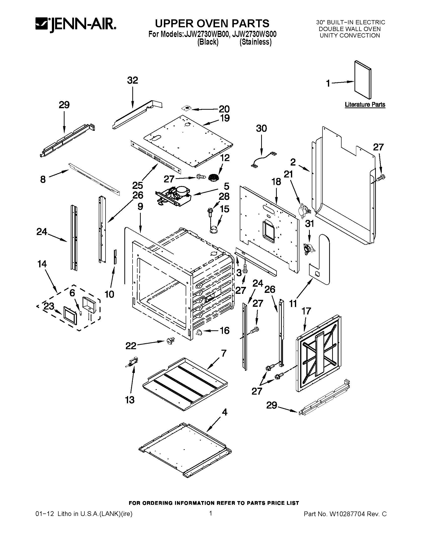 01 - UPPER OVEN PARTS