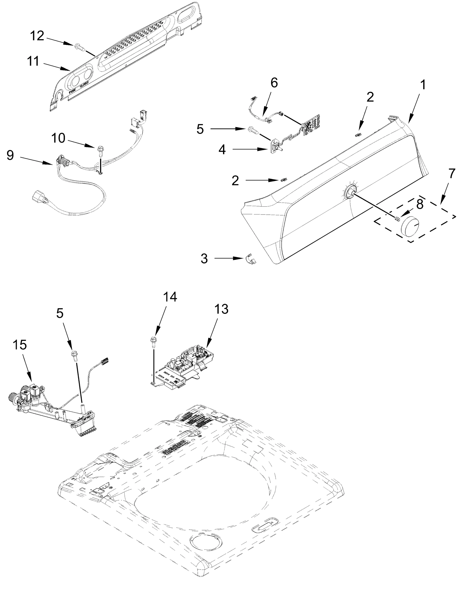 CONSOLE AND WATER INLET PARTS
