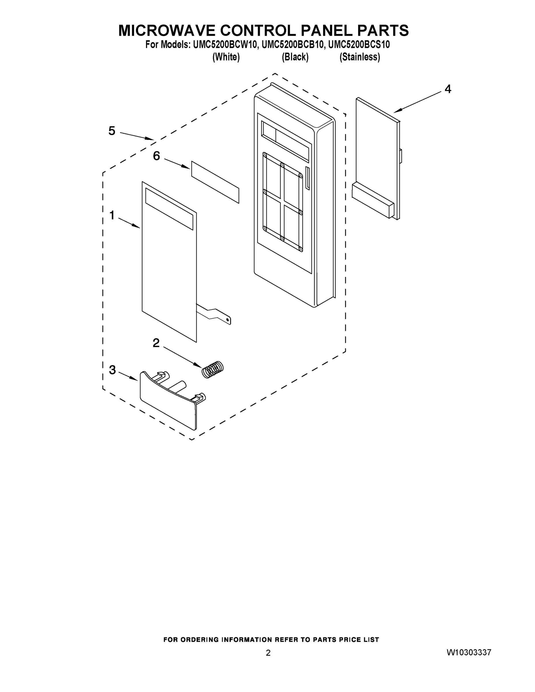 02 - MICROWAVE CONTROL PANEL PARTS