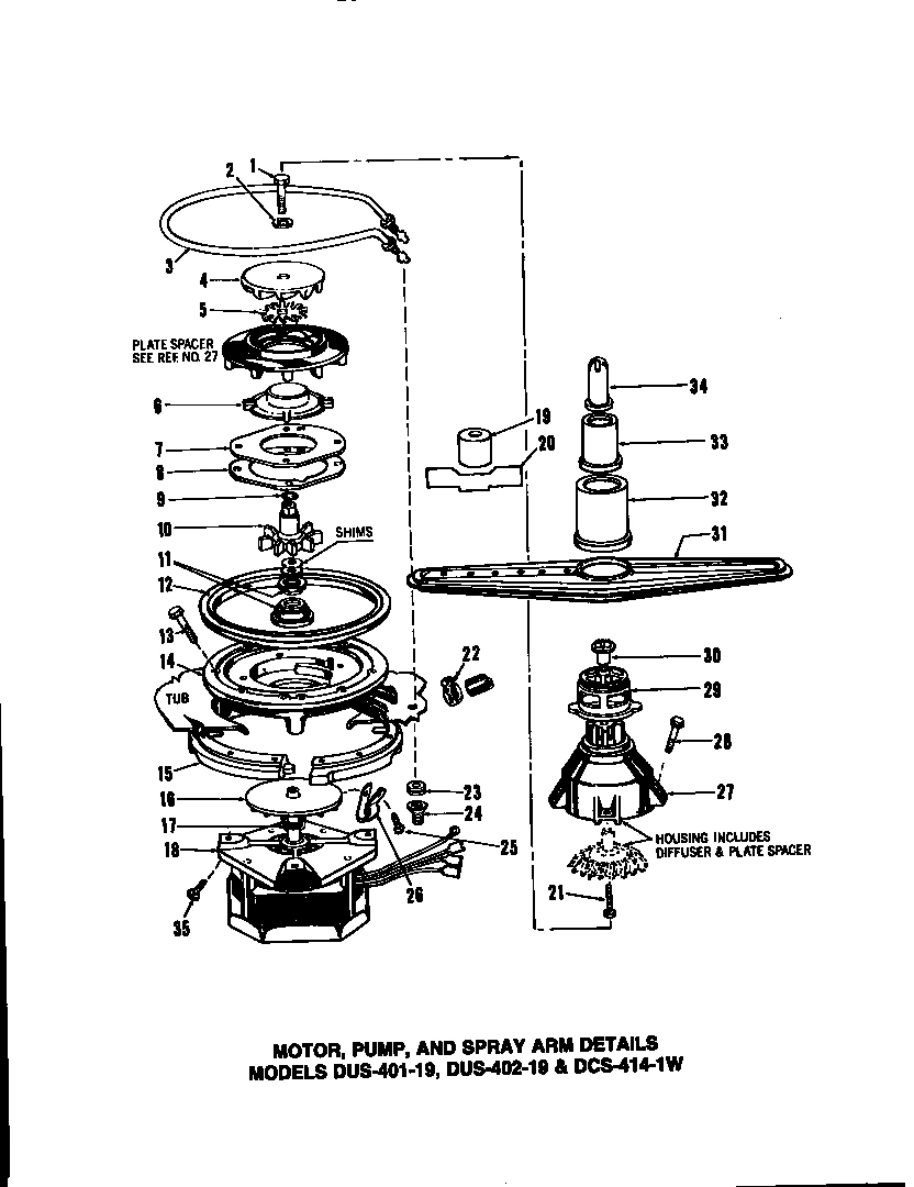 06 - MOTOR, PUMP, AND SPRAY ARM DETAILS