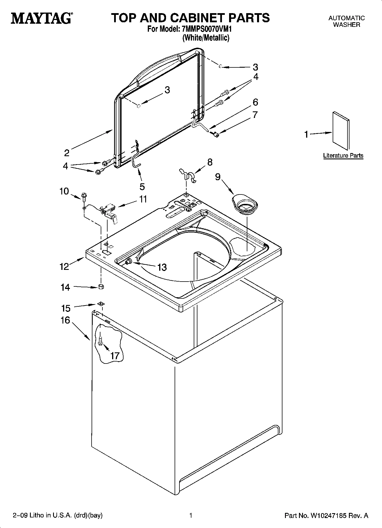 01 - TOP AND CABINET PARTS