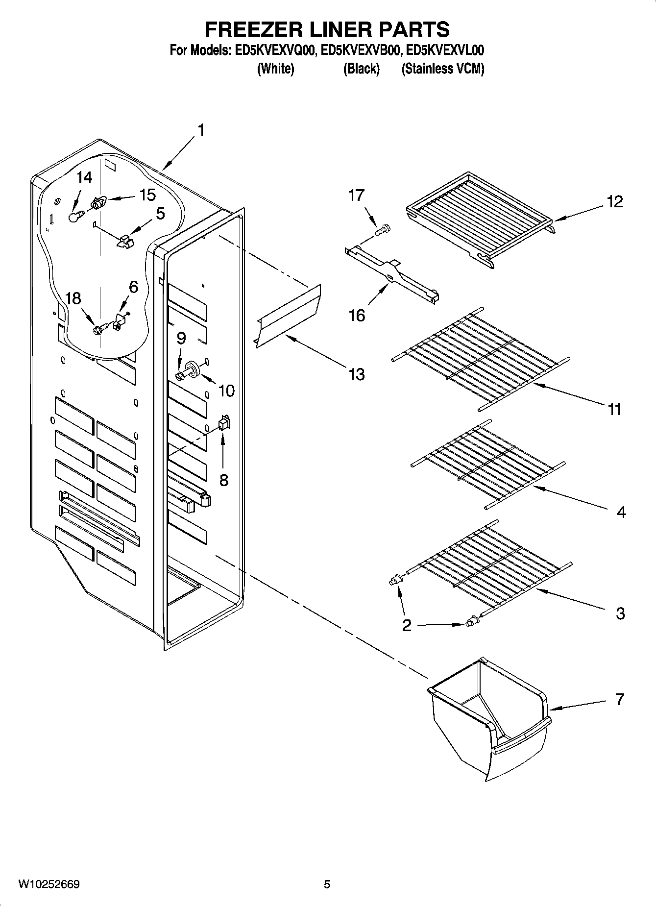 04 - FREEZER LINER PARTS