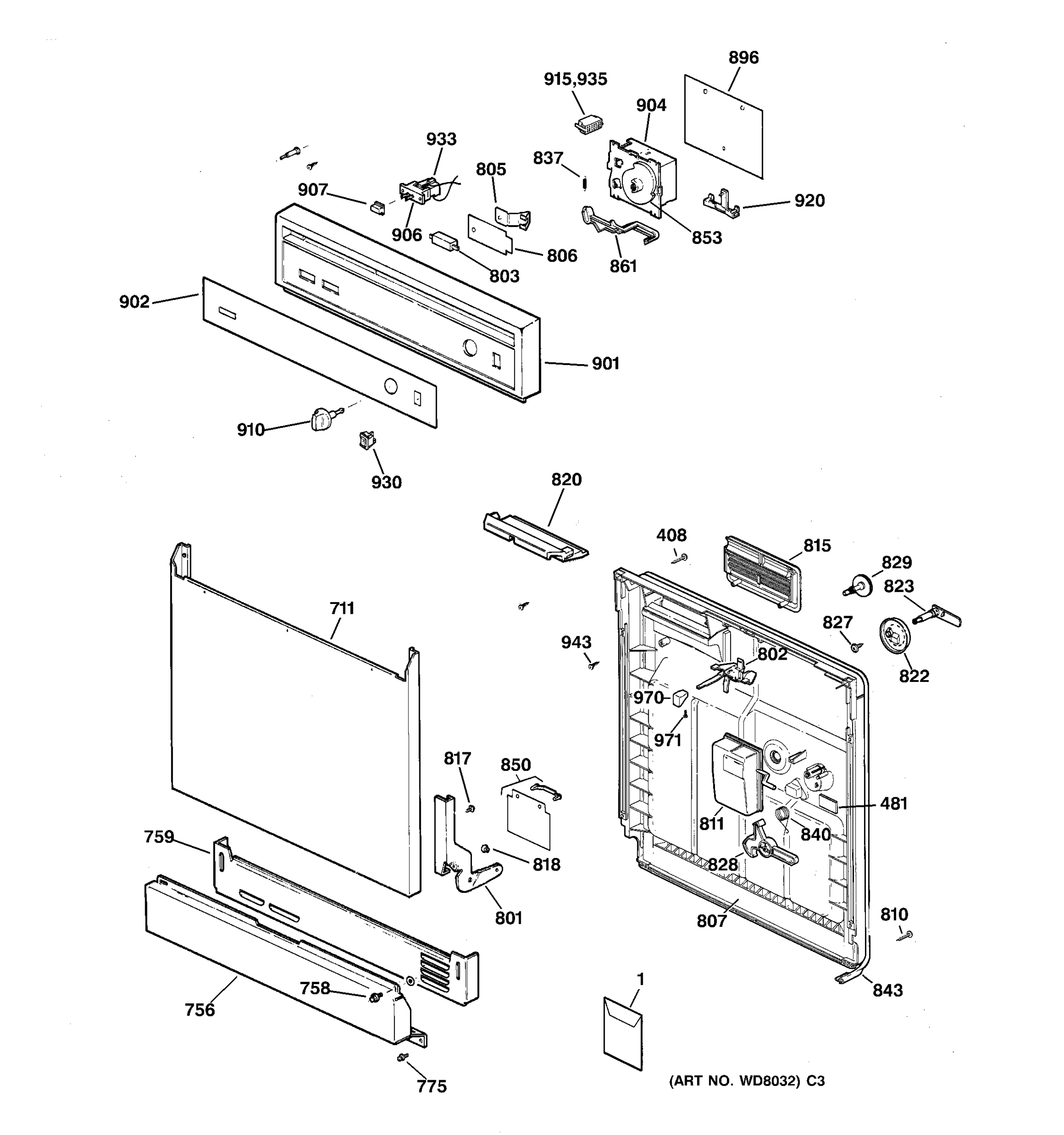 ESCUTCHEON & DOOR ASSEMBLY