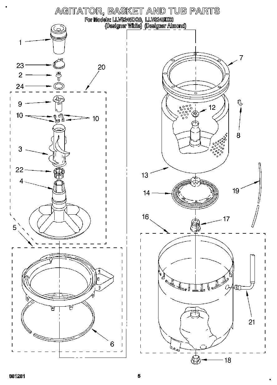 03 - AGITATOR, BASKET AND TUB