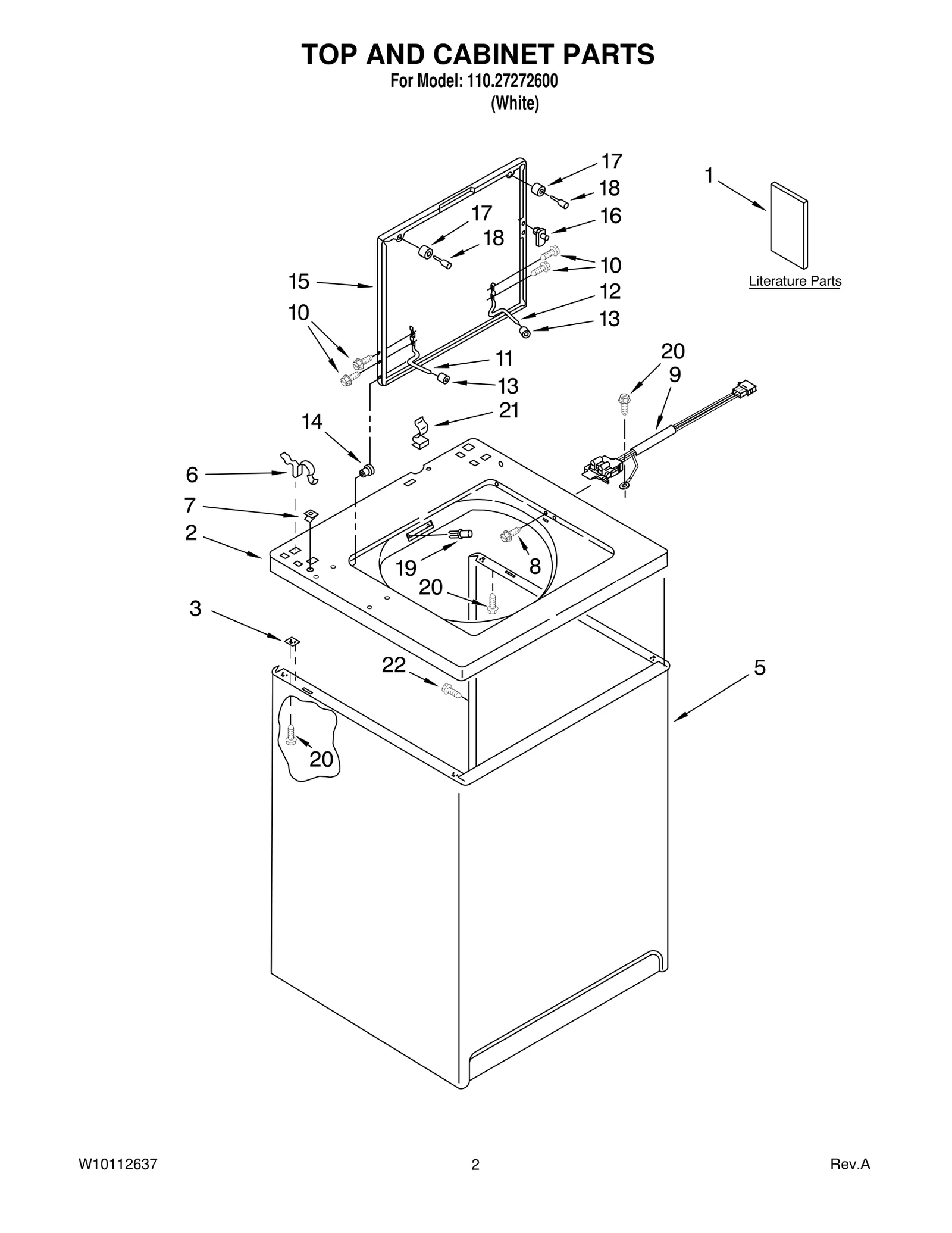 TOP AND CABINET PARTS