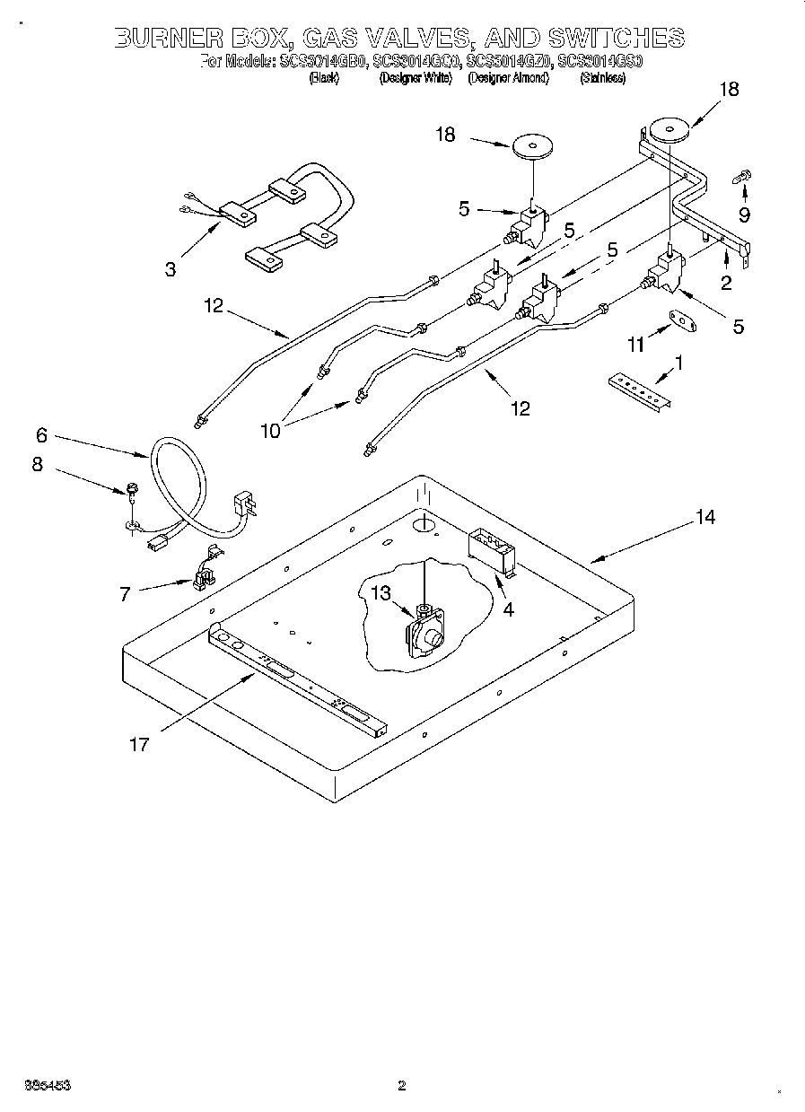 02 - BURNER BOX, GAS VALVES, AND SWITCHES