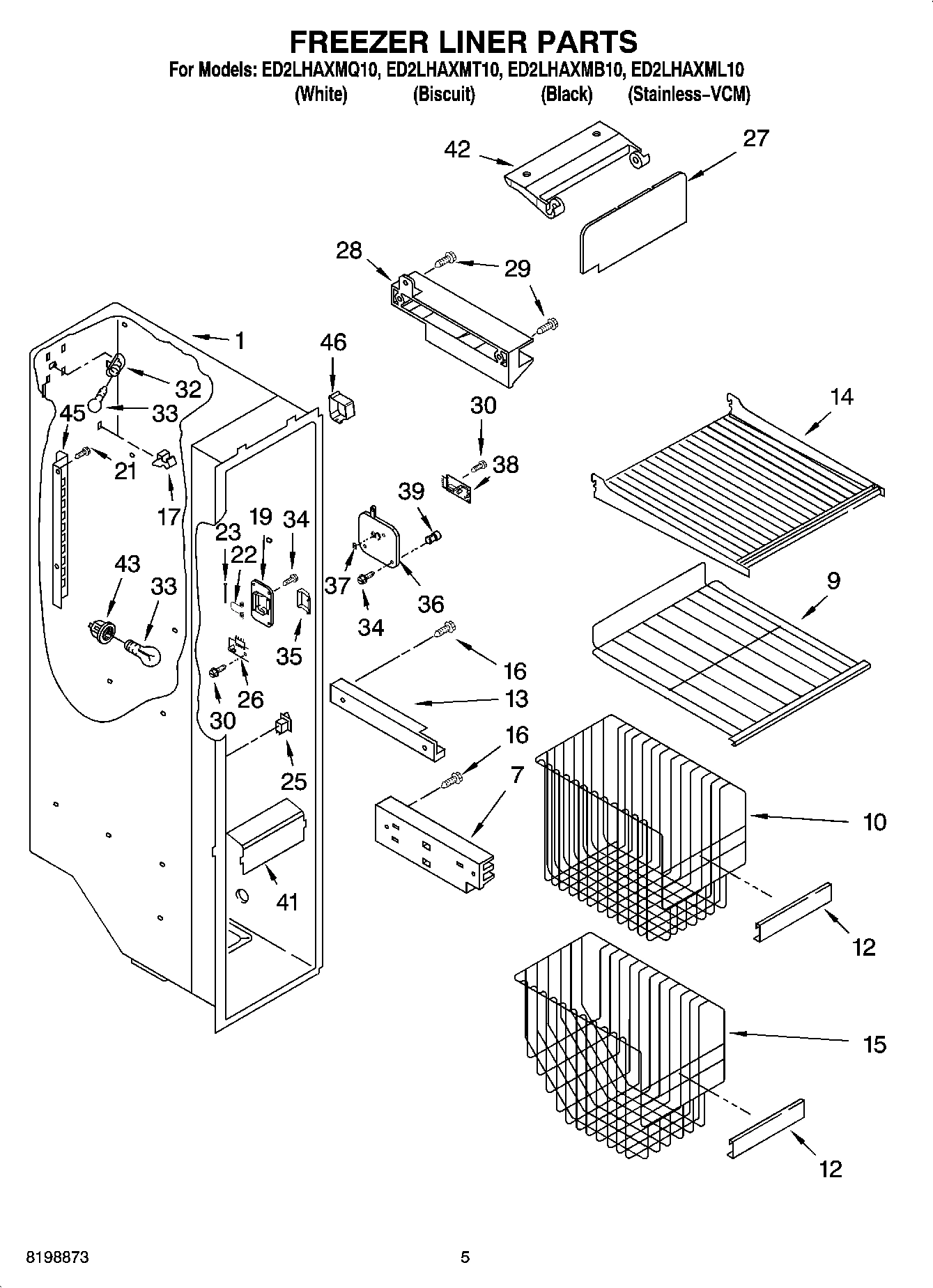 04 - FREEZER LINER PARTS