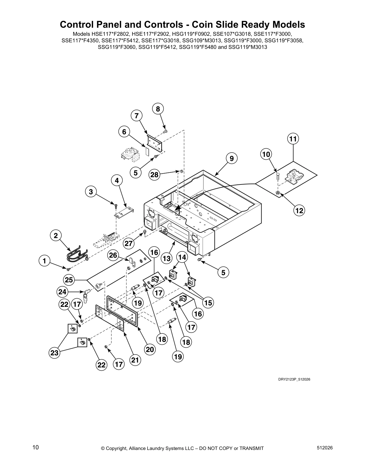 Control Panel and Controls - Coin Slide Ready Models