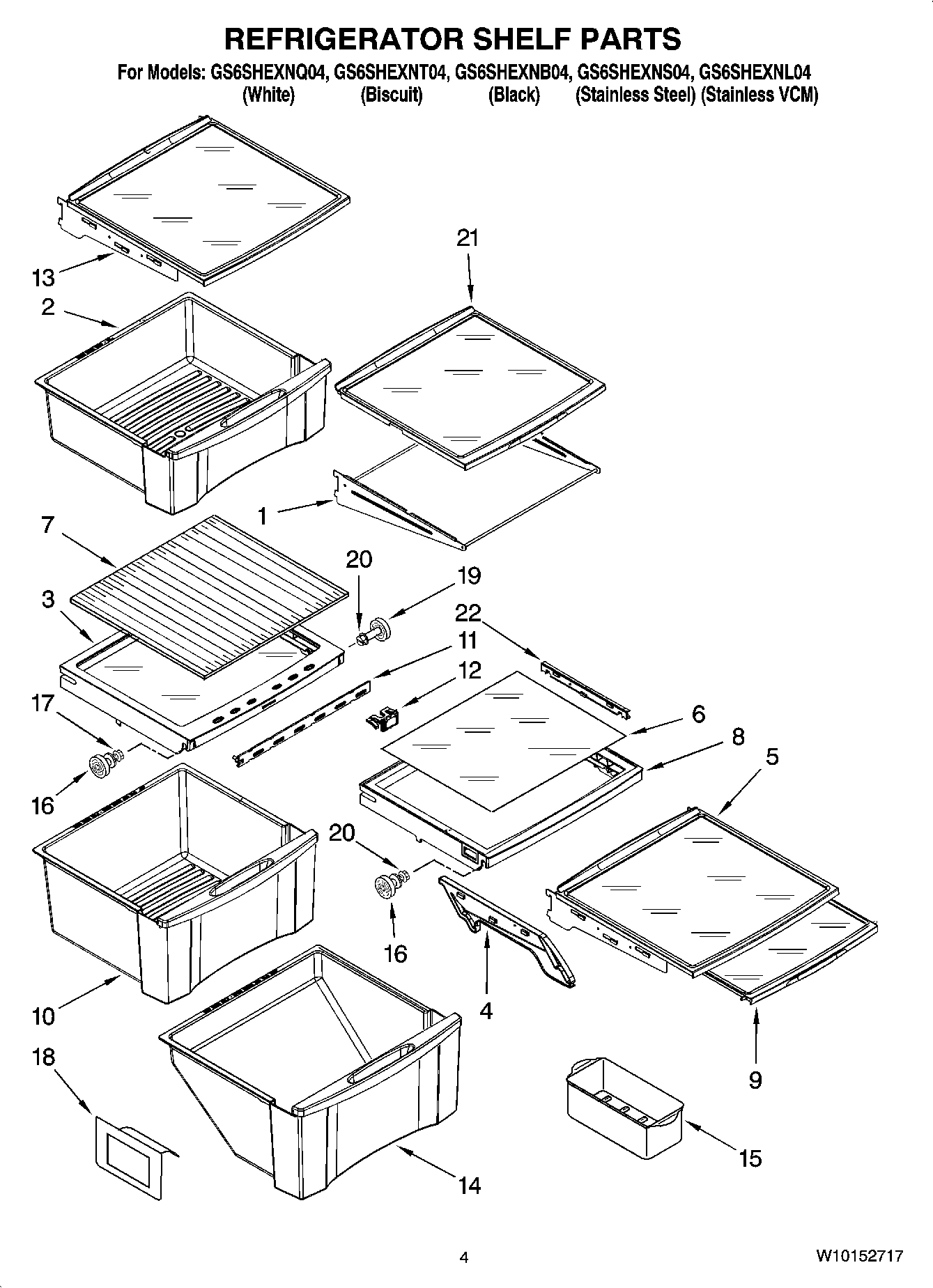 03 - REFRIGERATOR SHELF PARTS
