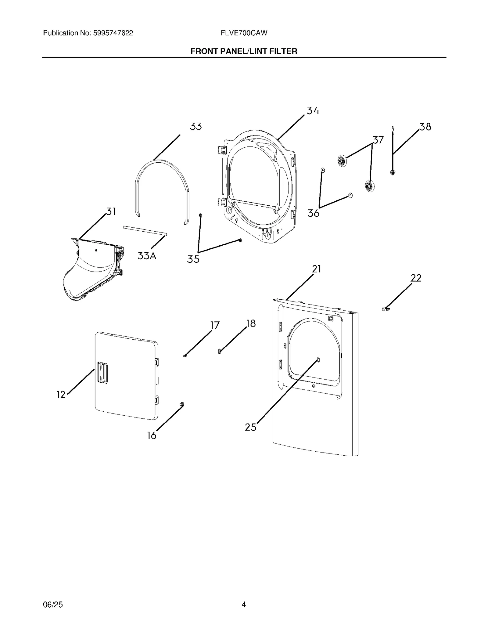 FRONT PANEL/LINT FILTER