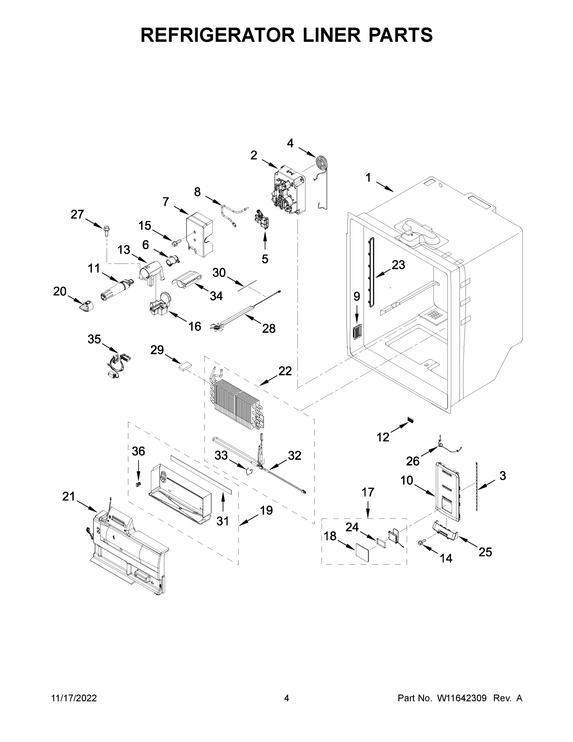 03 - REFRIGERATOR LINER PARTS