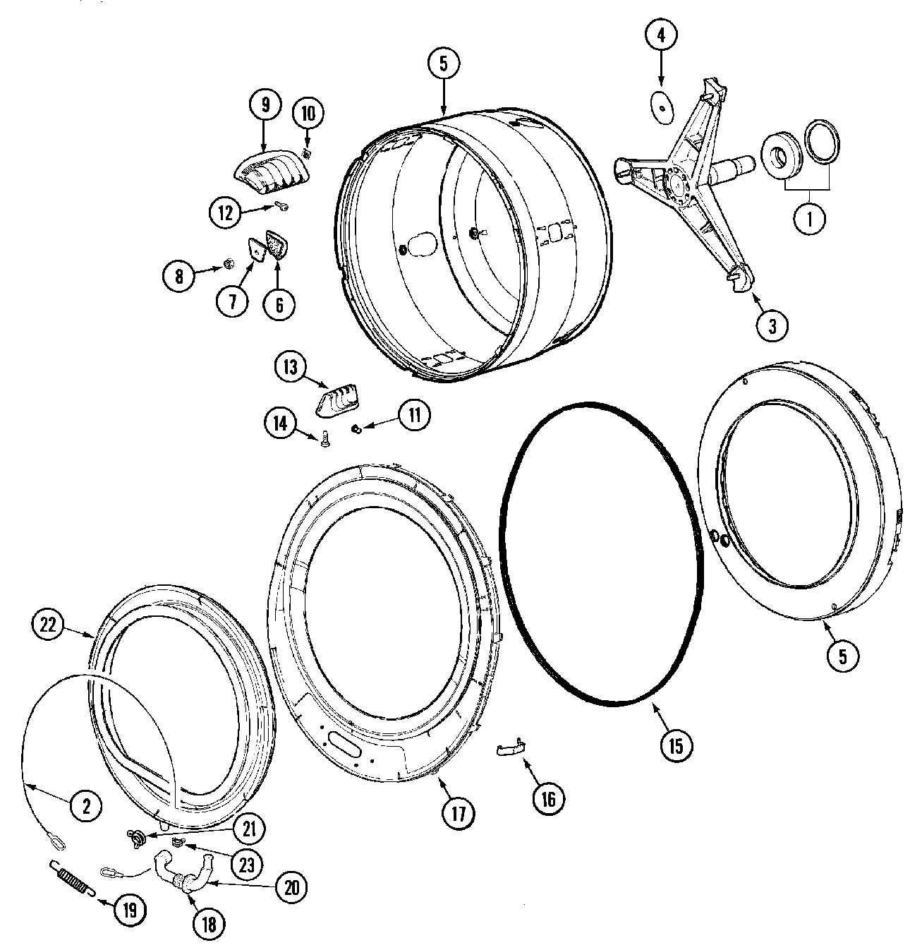 02 - SPINNER ASSEMBLY & OUTER TUB COVER