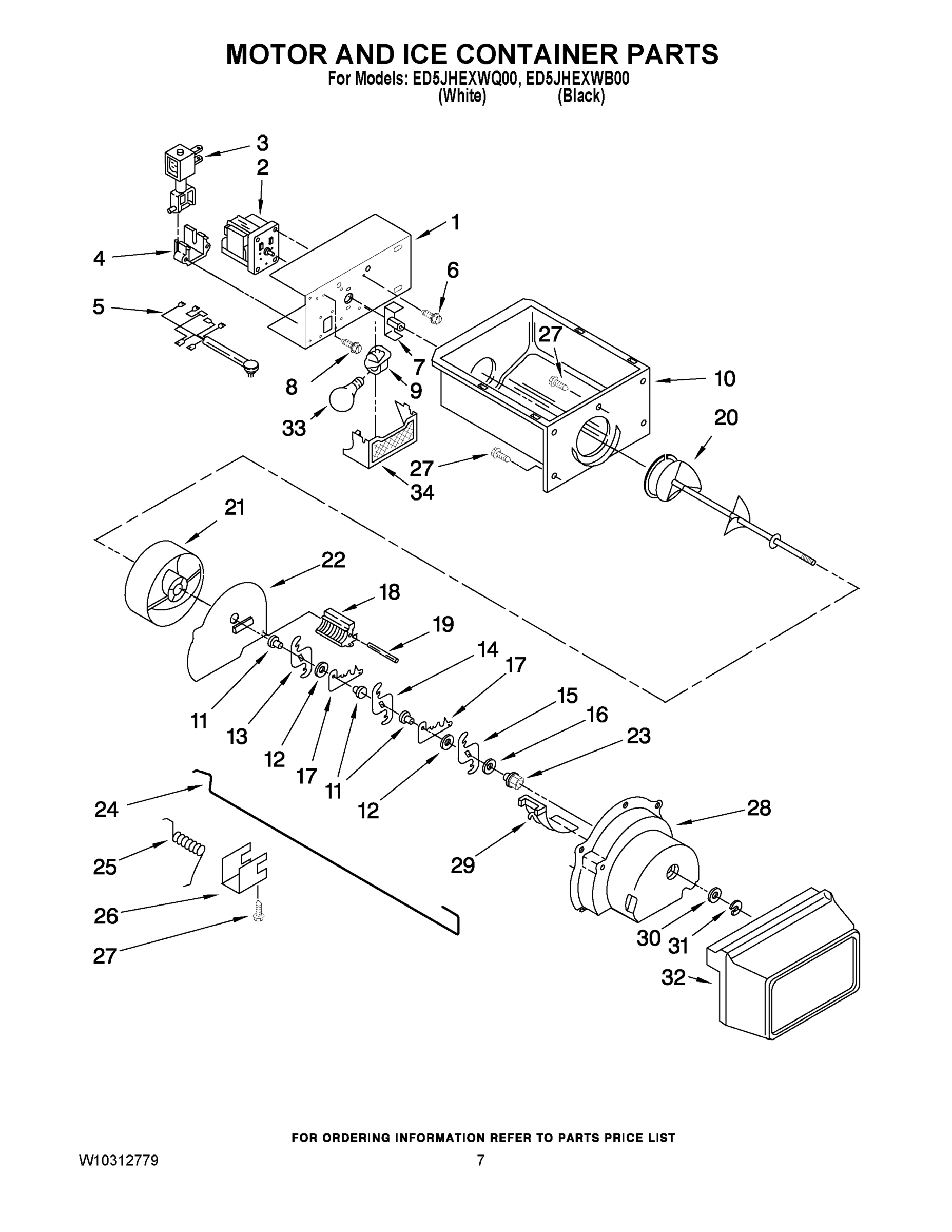 05 - MOTOR AND ICE CONTAINER PARTS