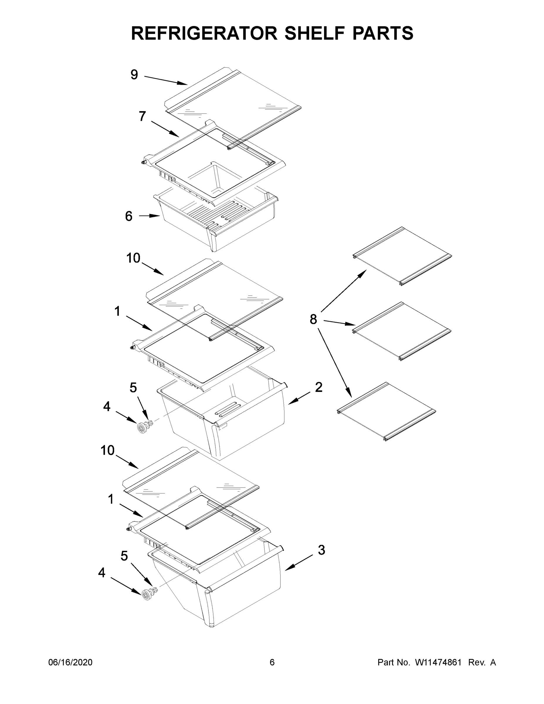 04 - REFRIGERATOR SHELF PARTS
