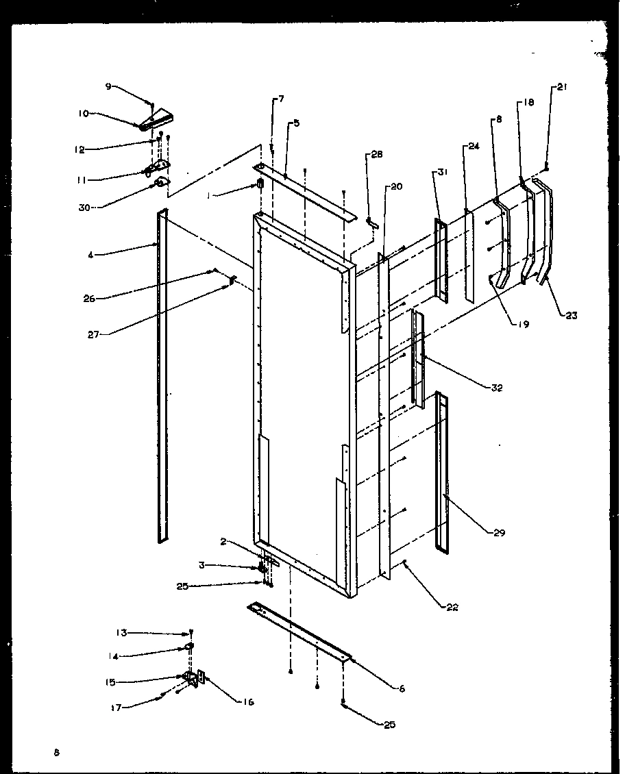 13 - REF DOOR HINGE AND TRIM PARTS