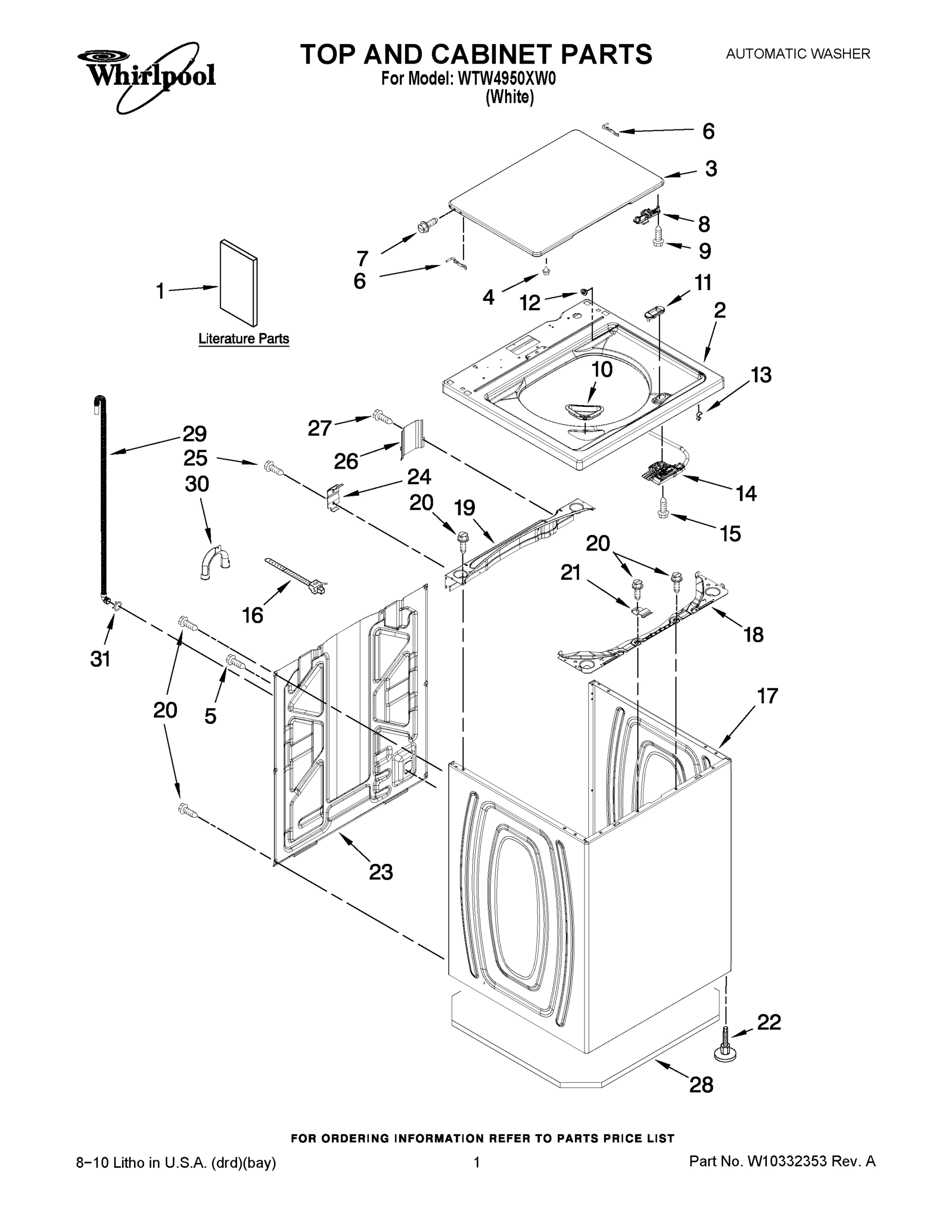 01 - TOP AND CABINET PARTS