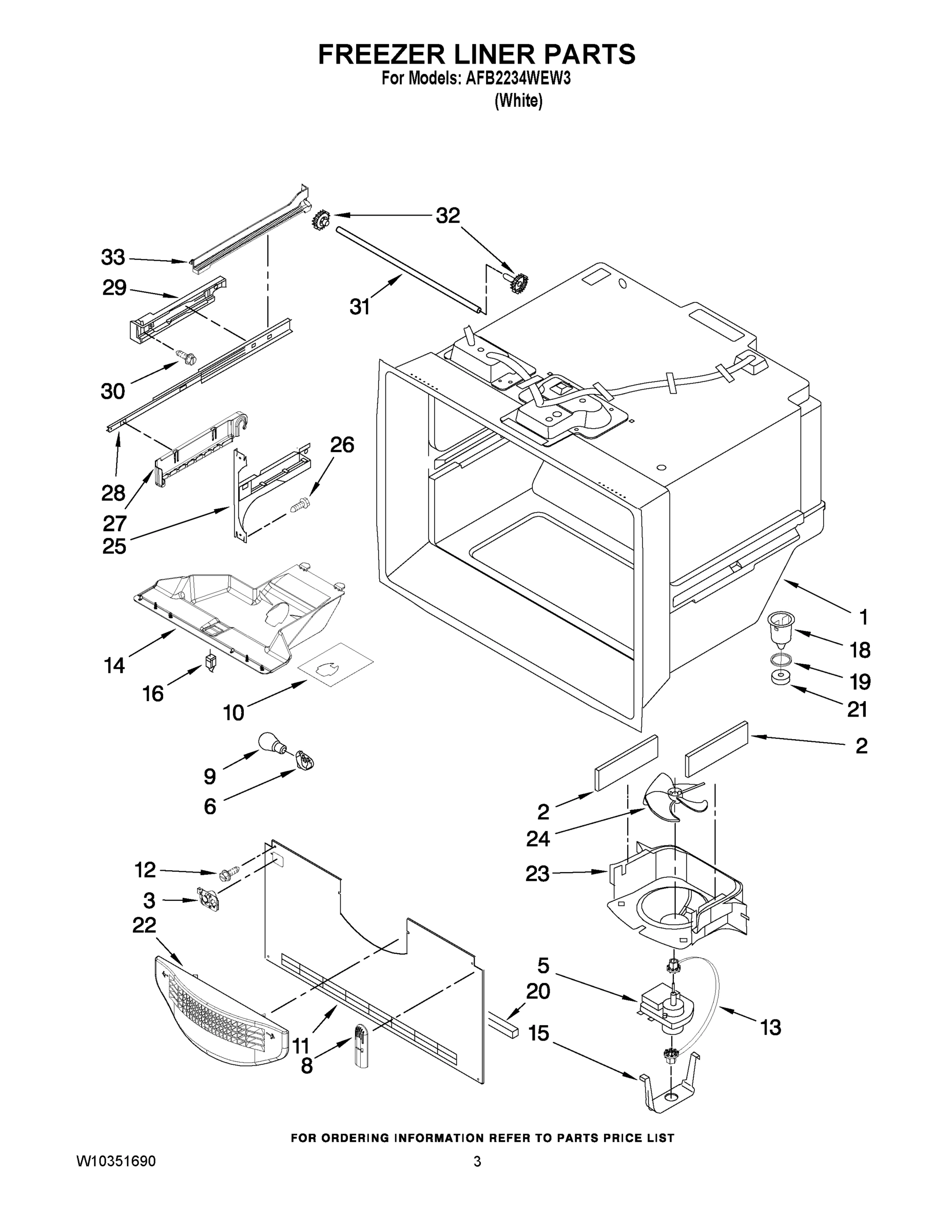 02 - FREEZER LINER PARTS