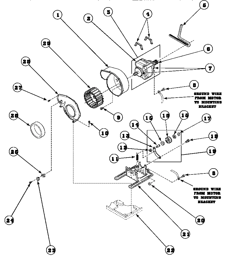 14 - MOTOR, EXHAUST FAN AND BELT