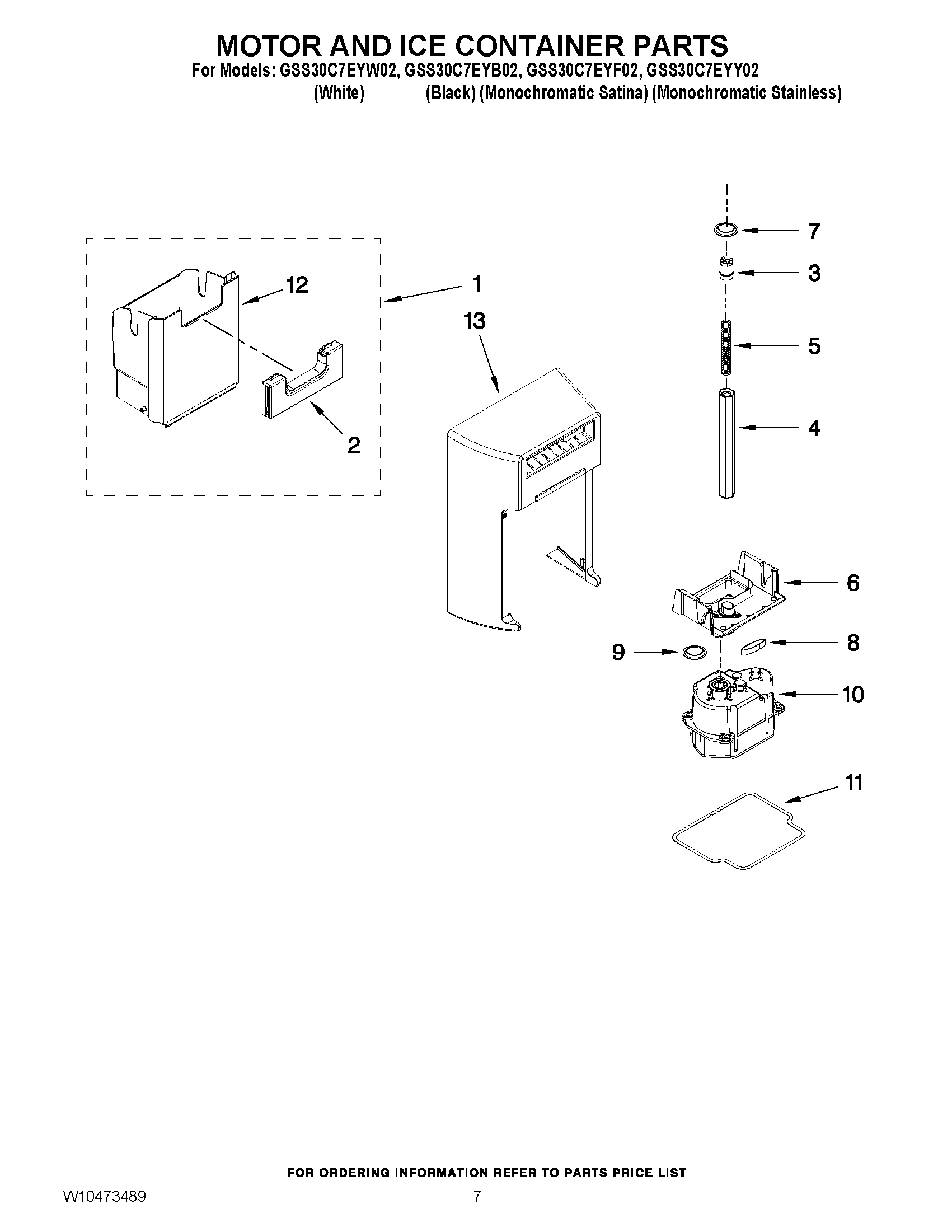 05 - MOTOR AND ICE CONTAINER PARTS