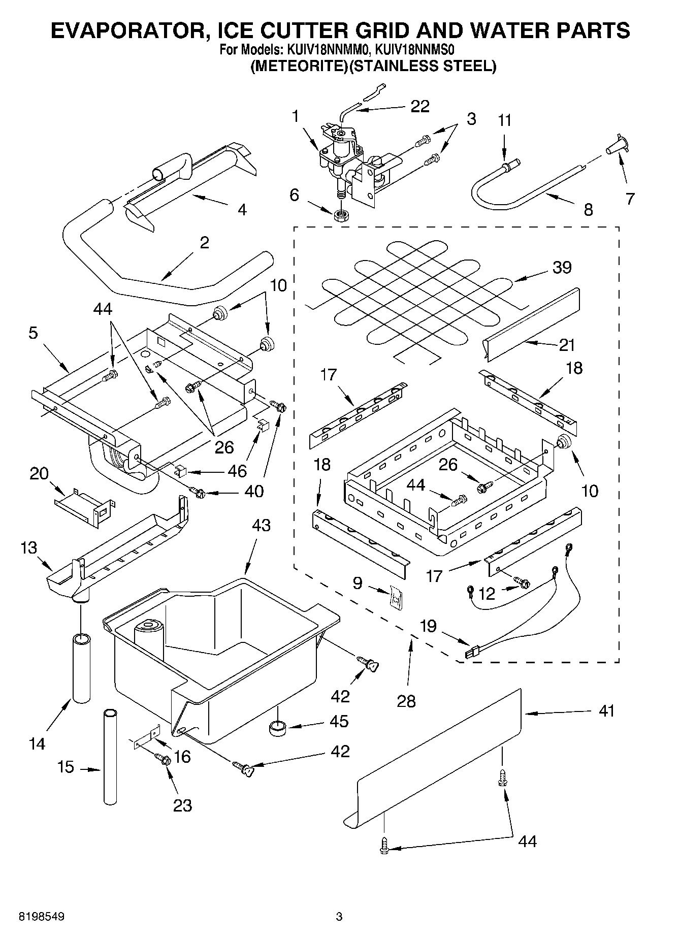 02 - EVAPORATOR ICE CUTTER GRID AND WATER PARTS