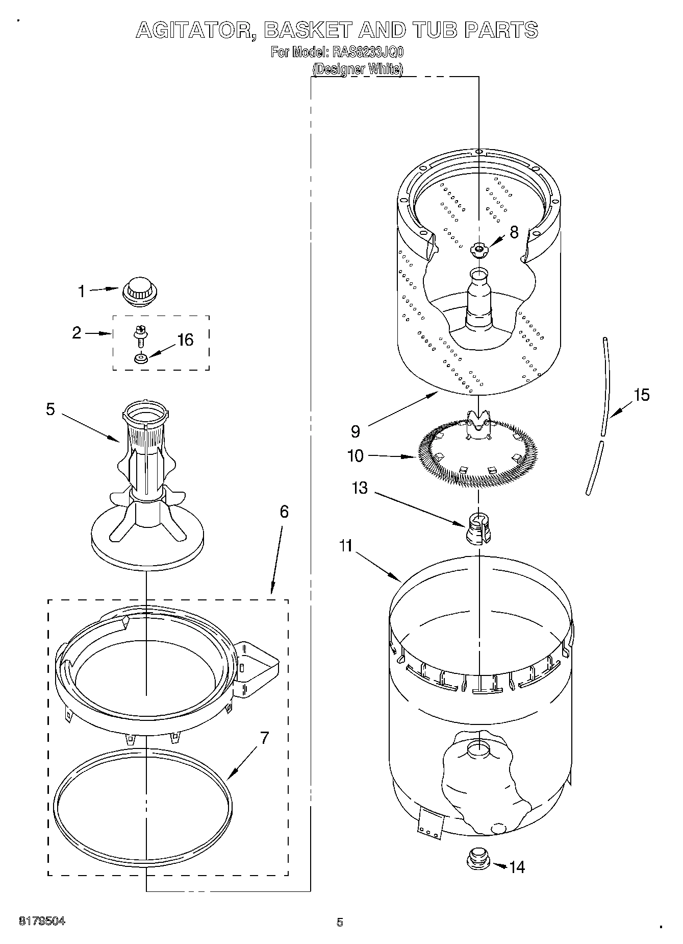 03 - AGITATOR, BASKET AND TUB