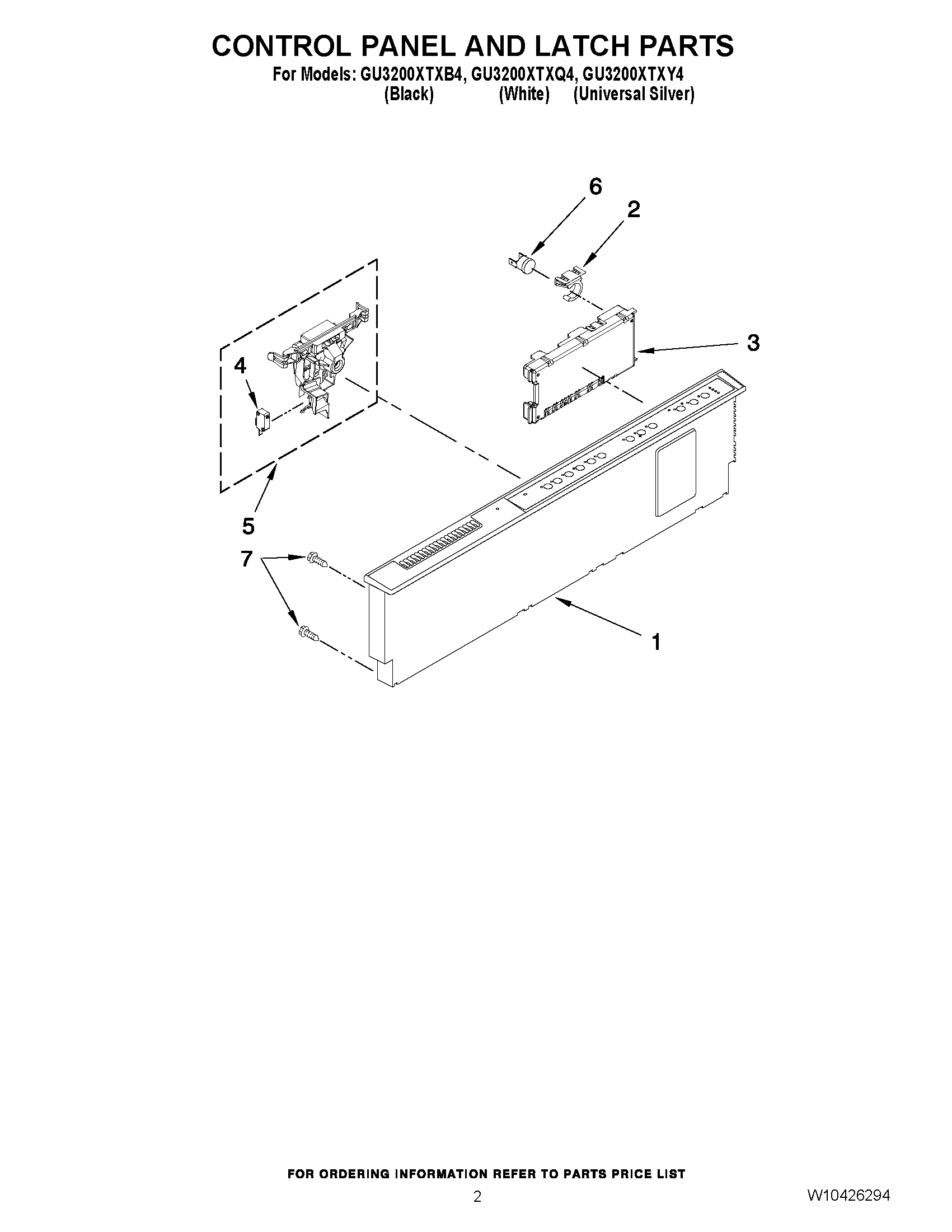 02 - CONTROL PANEL AND LATCH PARTS