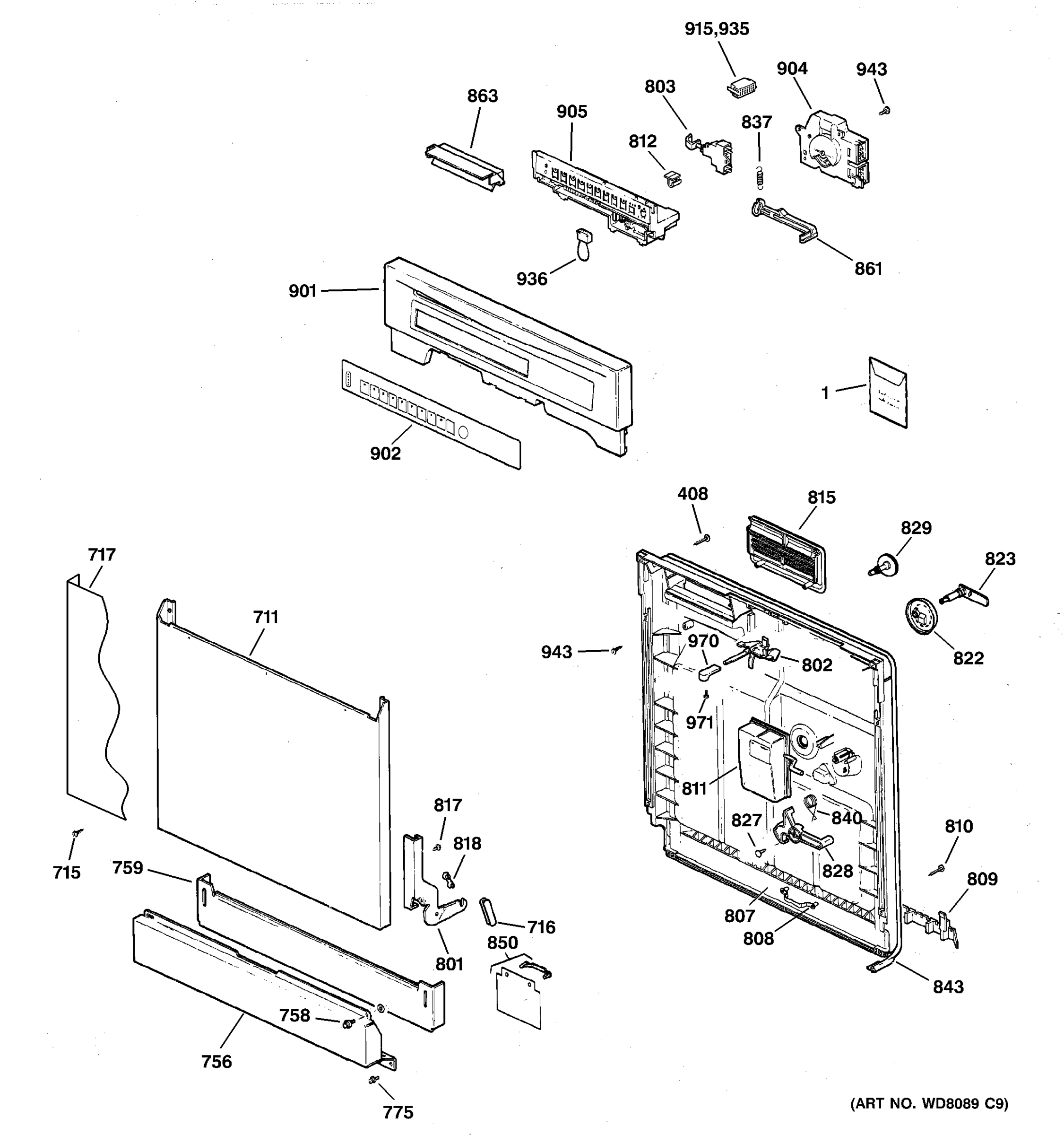 ESCUTCHEON & DOOR ASSEMBLY