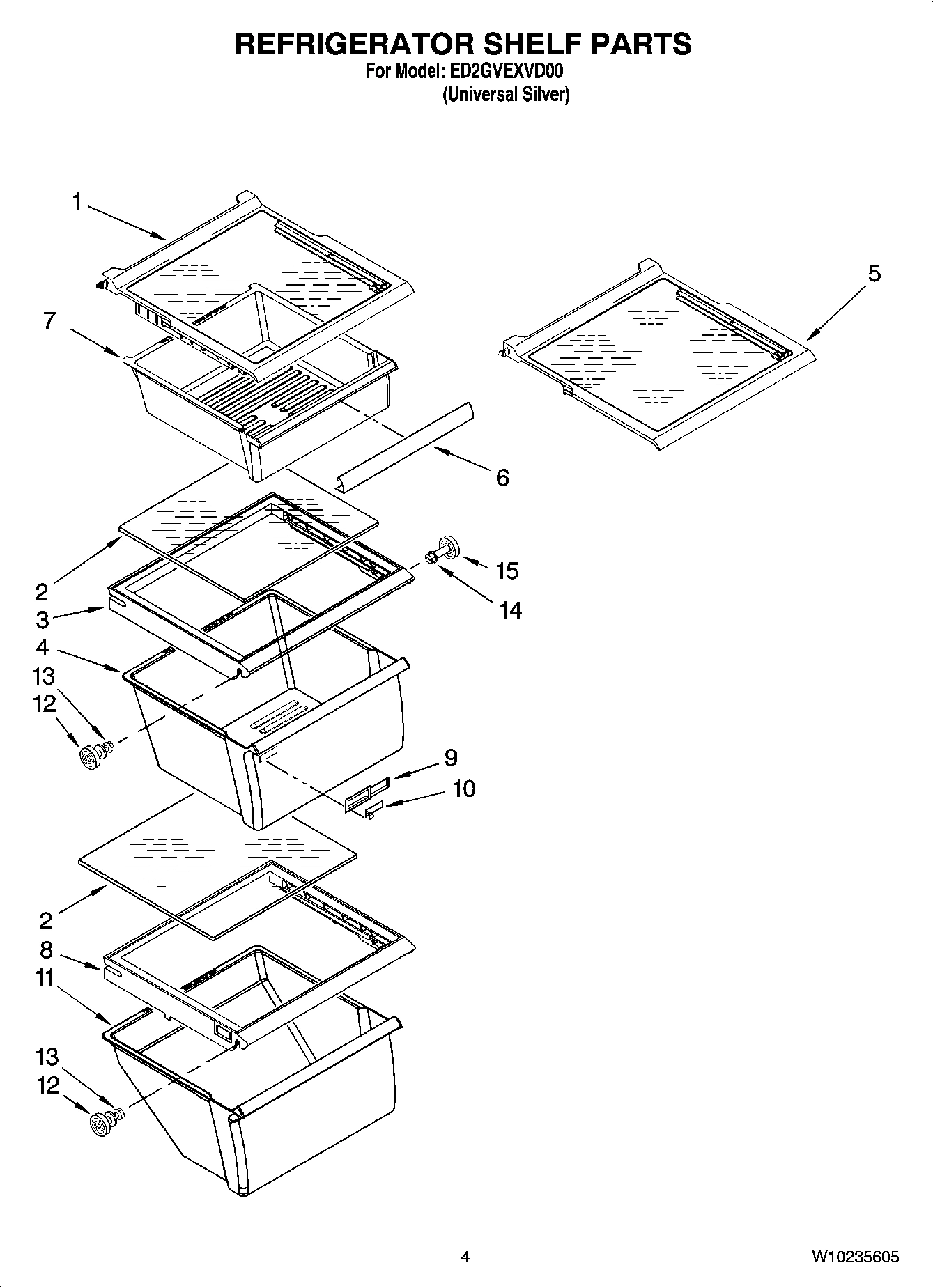 03 - REFRIGERATOR SHELF PARTS