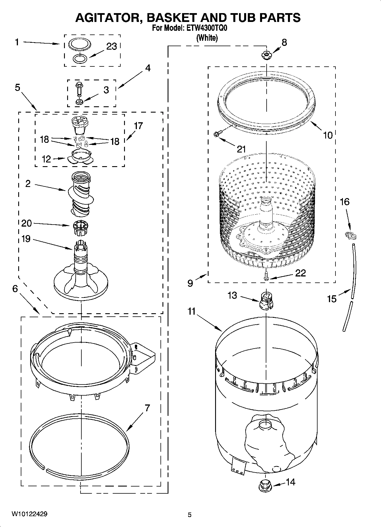 03 - AGITATOR, BASKET AND TUB PARTS