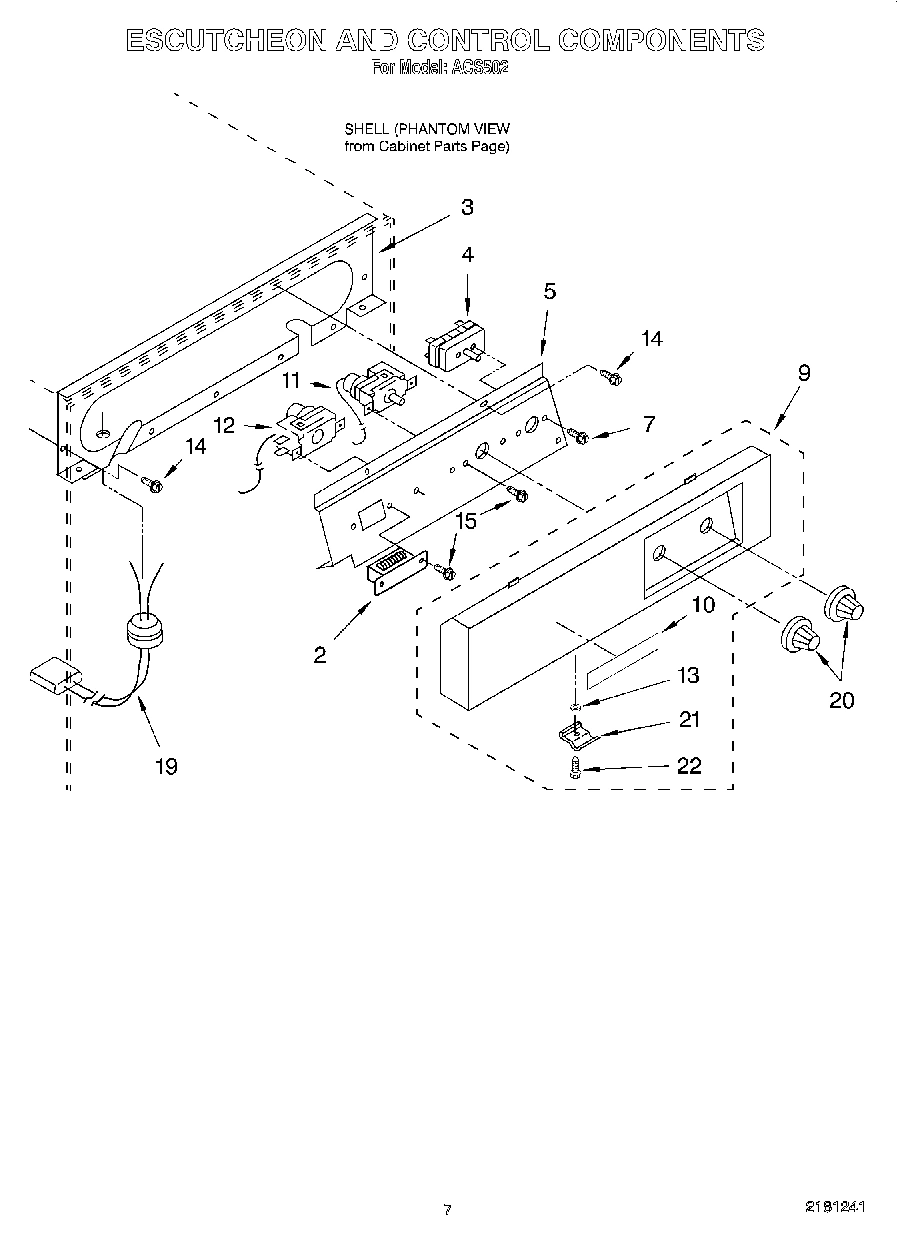 05 - ESCUTCHEON AND CONTROL COMPONENTS