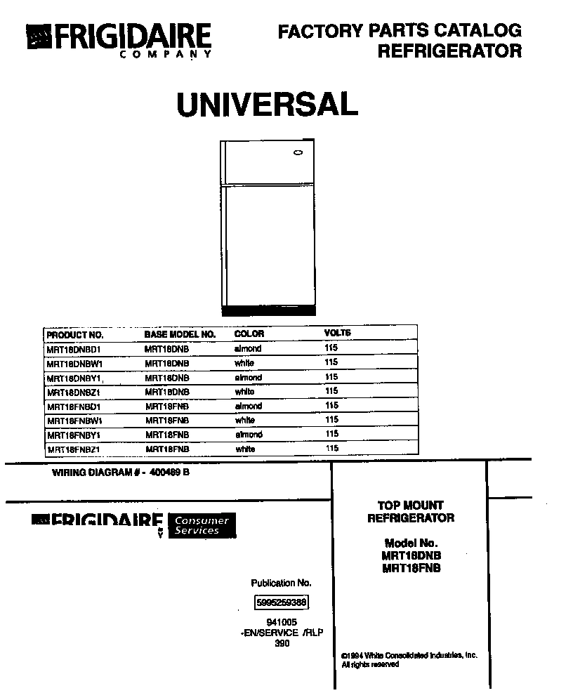 01 - TOP MOUNT REFRIGERATOR