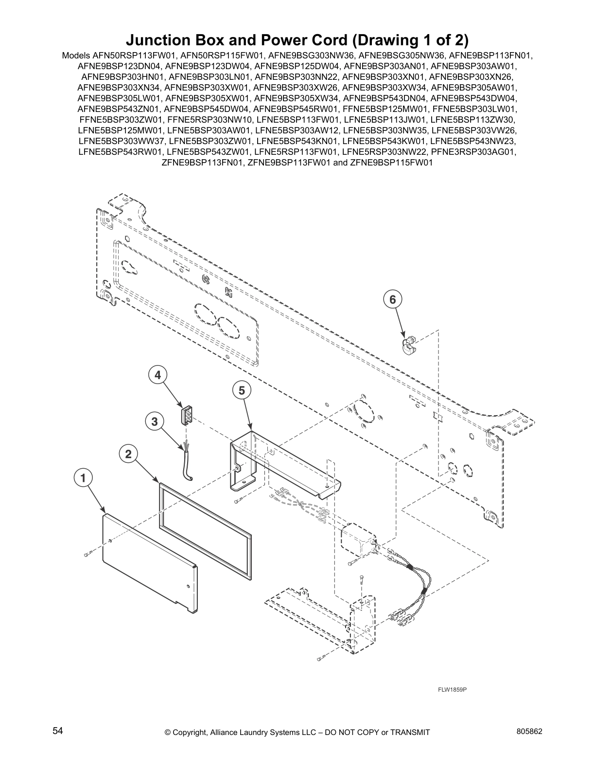 Junction Box and Power Cord (Drawing 1 of 2)