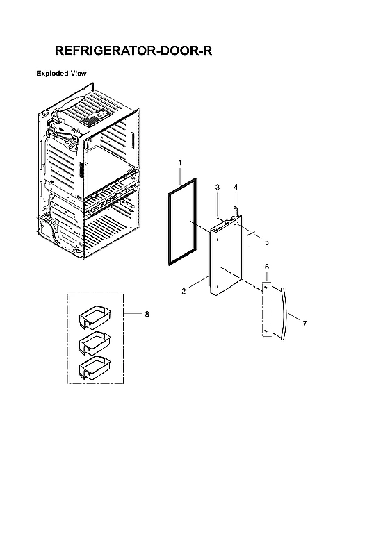Right Refrigerator Door Parts