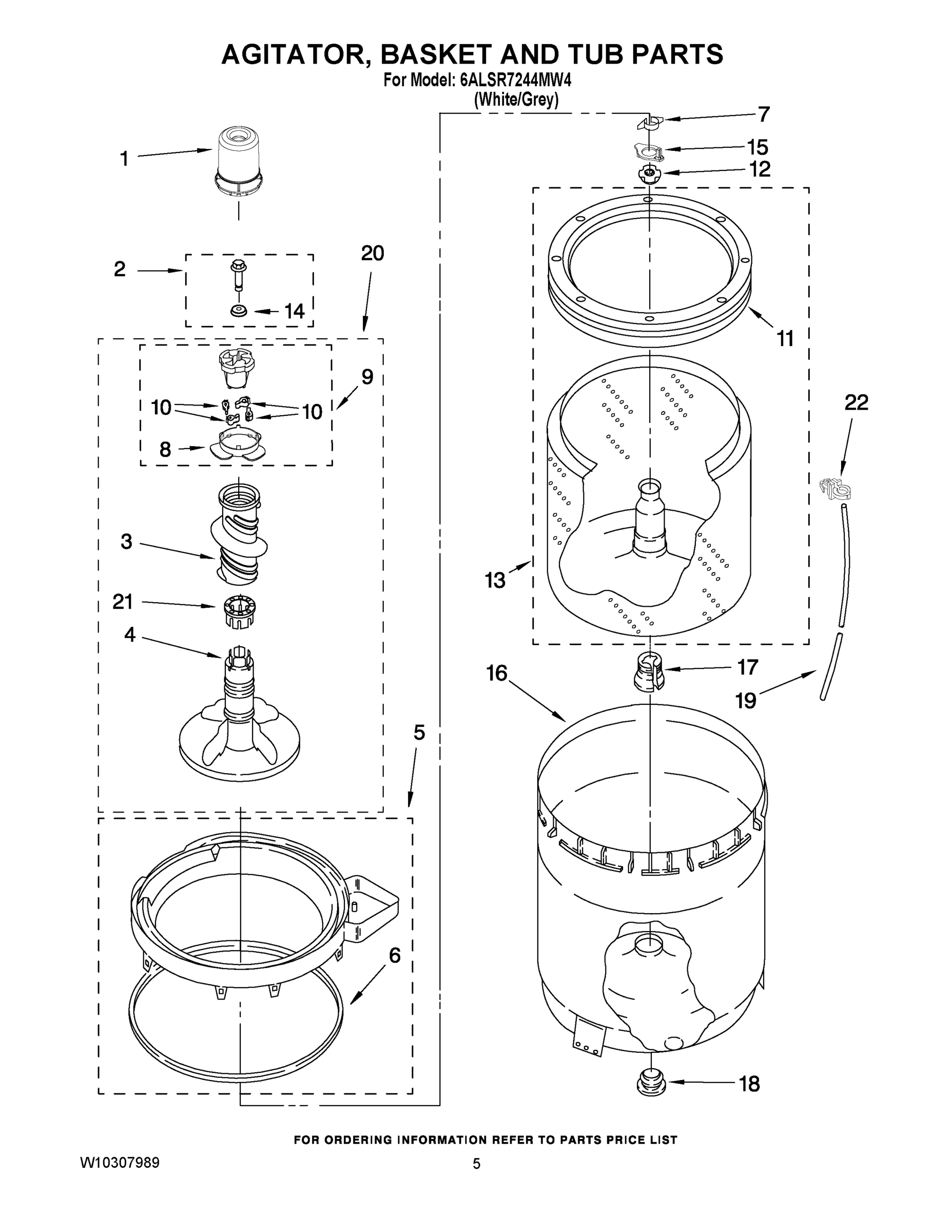 03 - AGITATOR, BASKET AND TUB PARTS