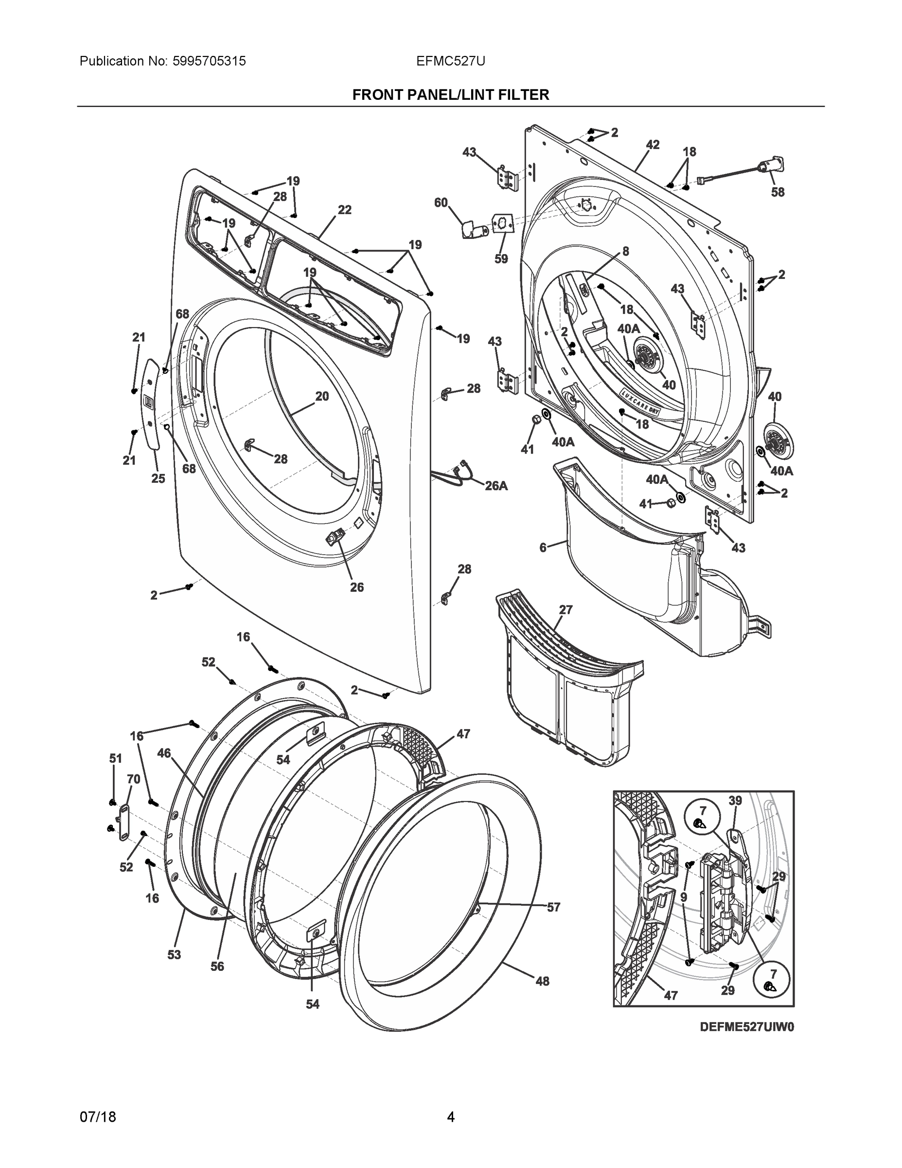 03 - FRONT PANEL/LINT FILTER
