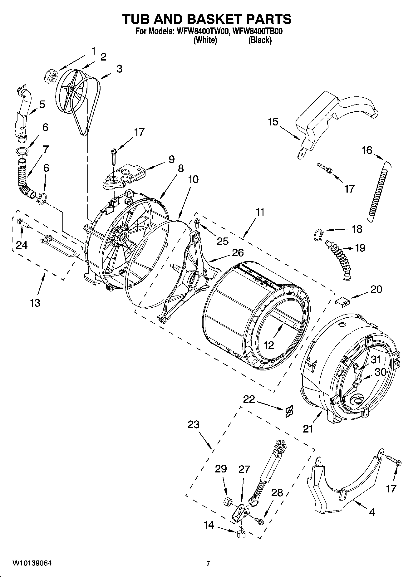 06 - TUB AND BASKET PARTS, OPTIONAL PARTS (NOT INCLUDED)