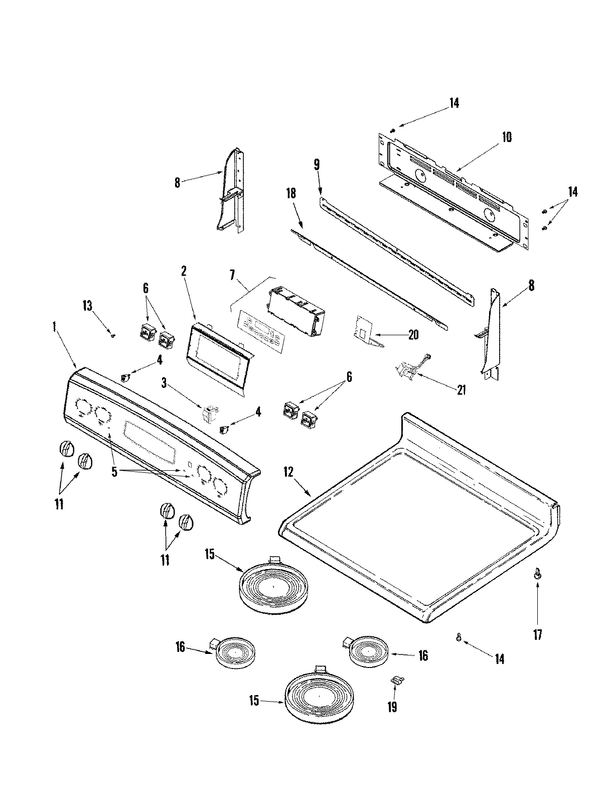 02 - CONTROL PANEL/TOP ASSEMBLY