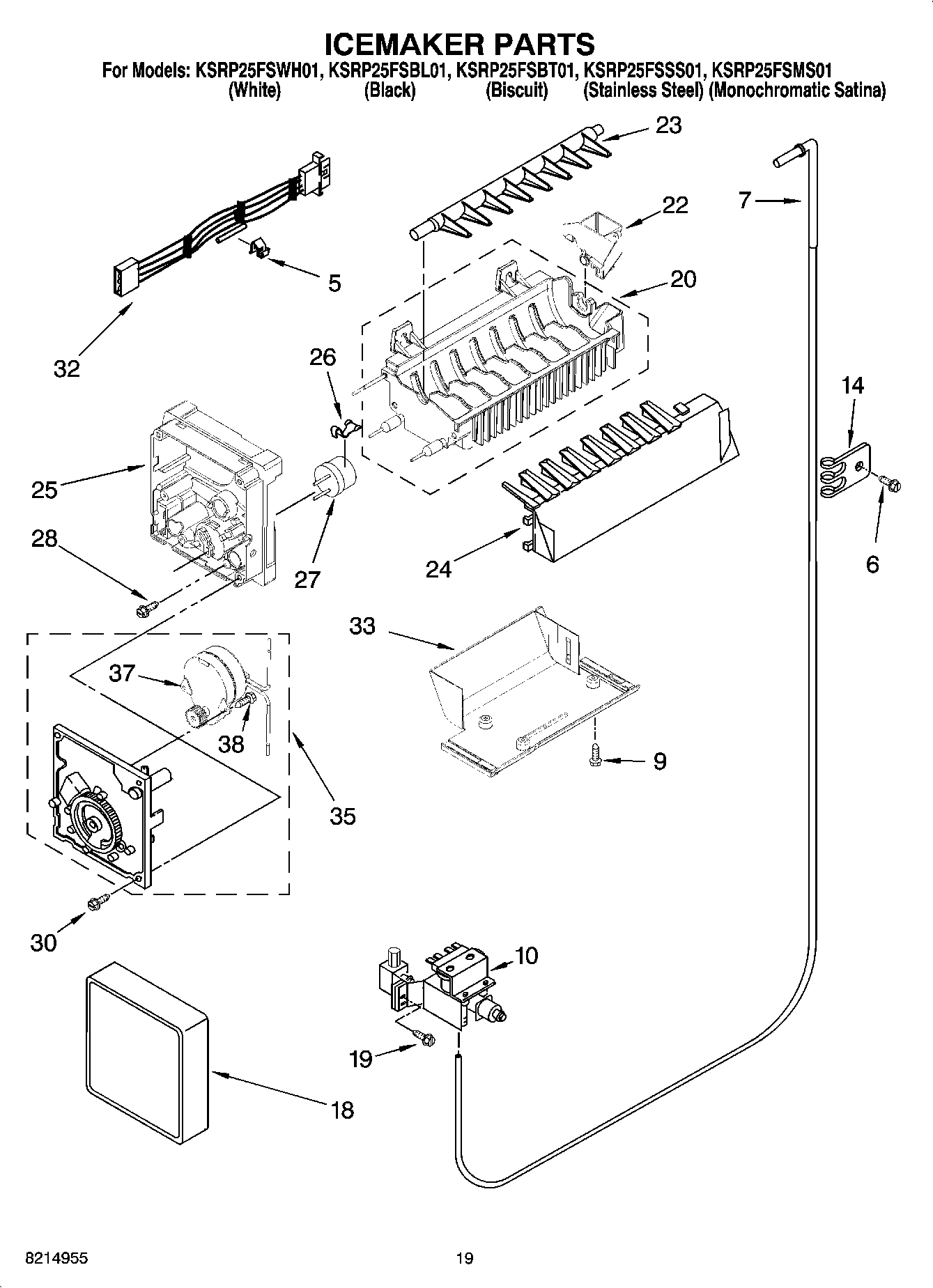 12 - ICEMAKER PARTS, OPTIONAL PARTS (NOT INCLUDED)