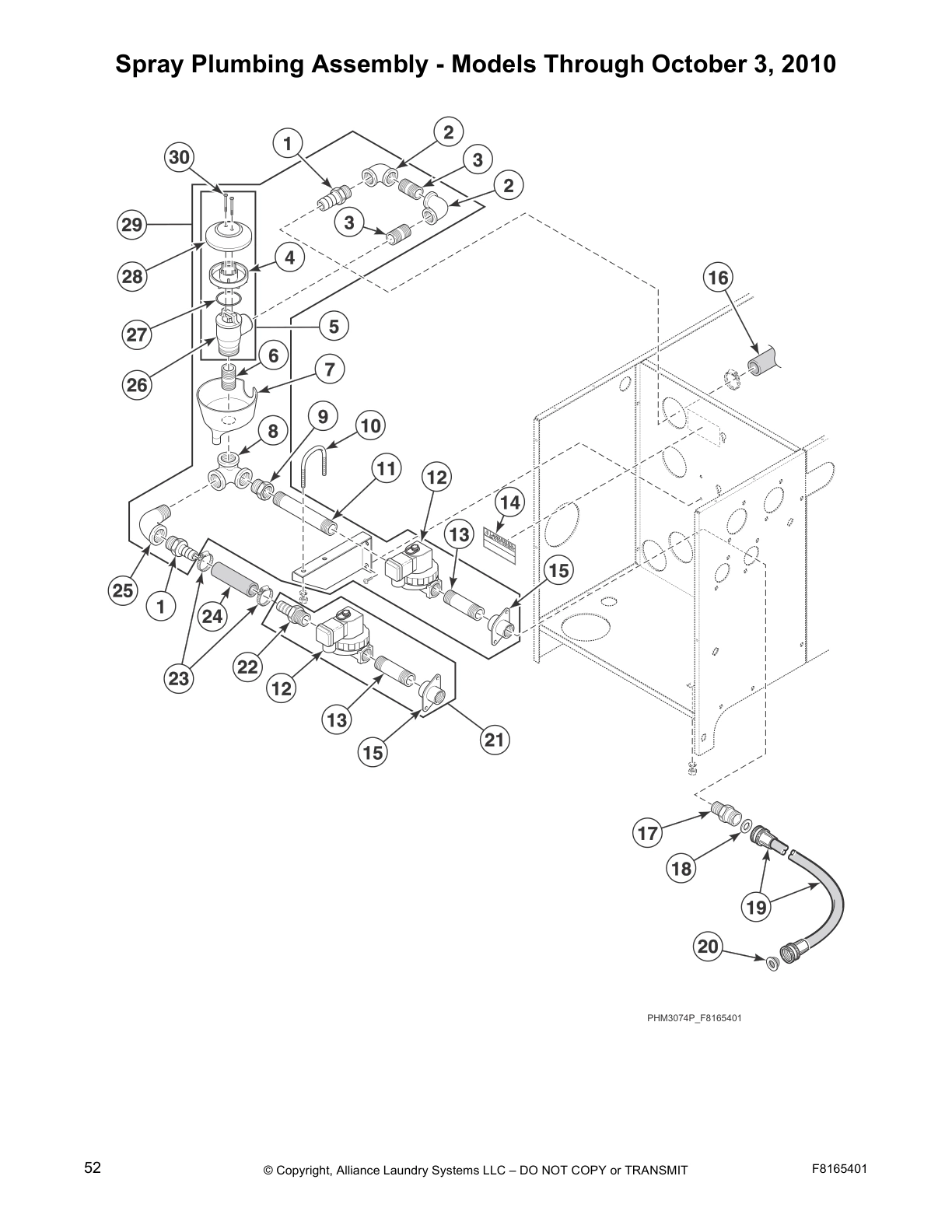 Spray Plumbing Assembly - Models Through October 3, 2010