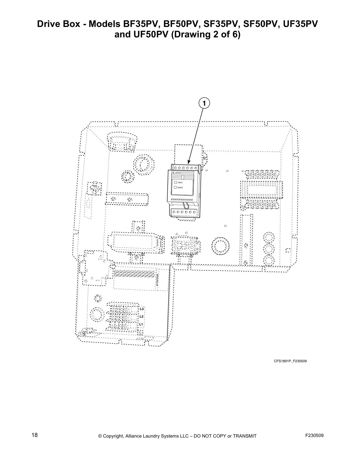 Drive Box - Models BF35PV, BF50PV, SF35PV, SF50PV, UF35PV
and UF50PV (Drawing 2 of 6)