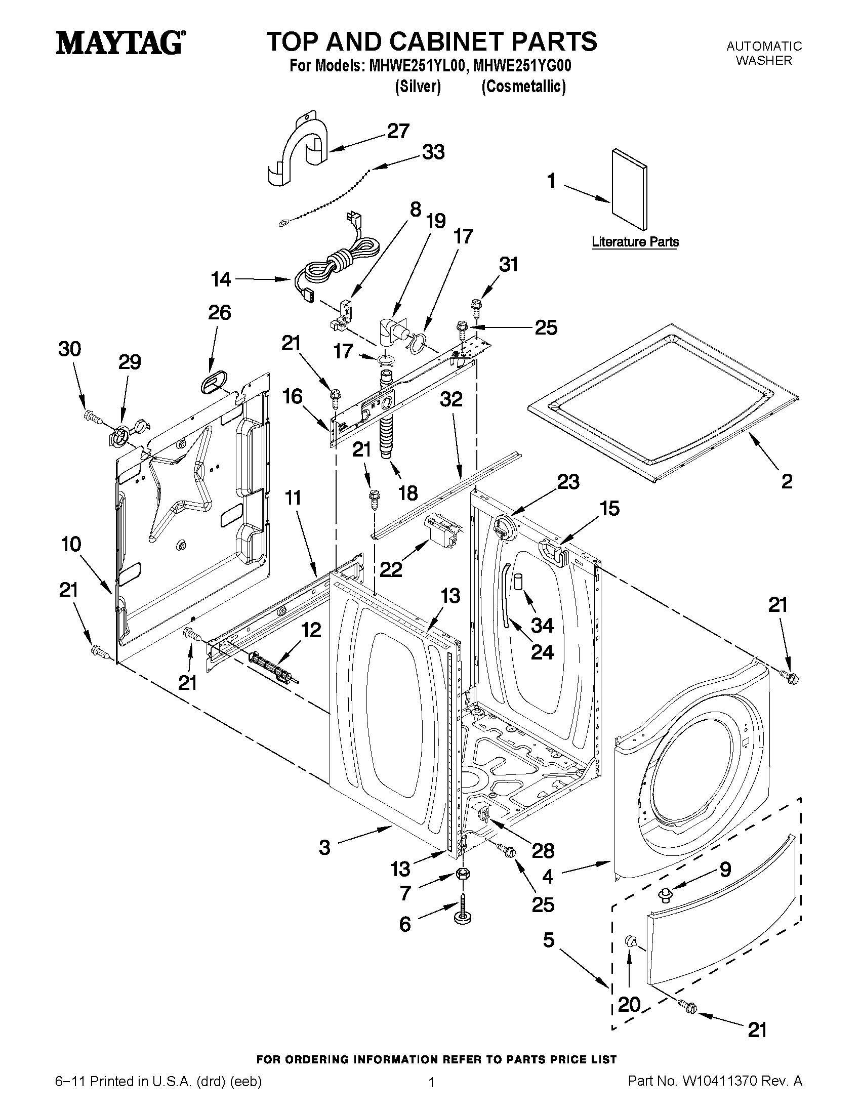 01 - TOP AND CABINET PARTS