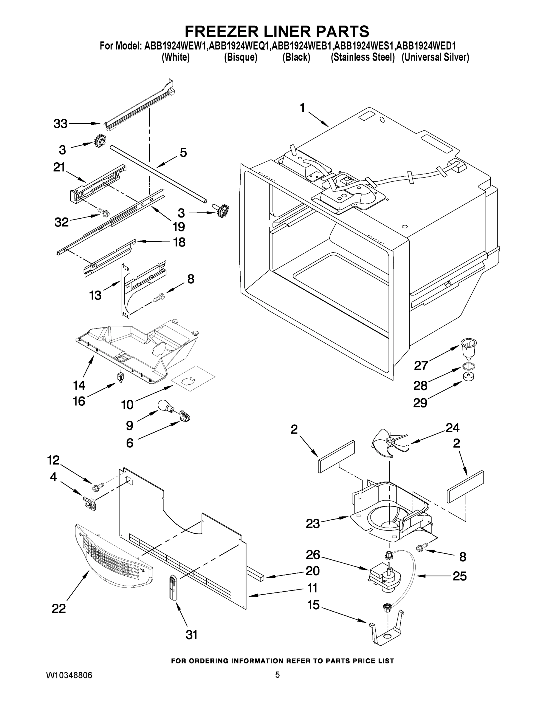 03 - FREEZER LINER PARTS